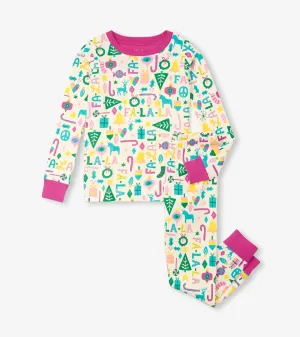 Girls Pink Falala Pajama Set -Hatley