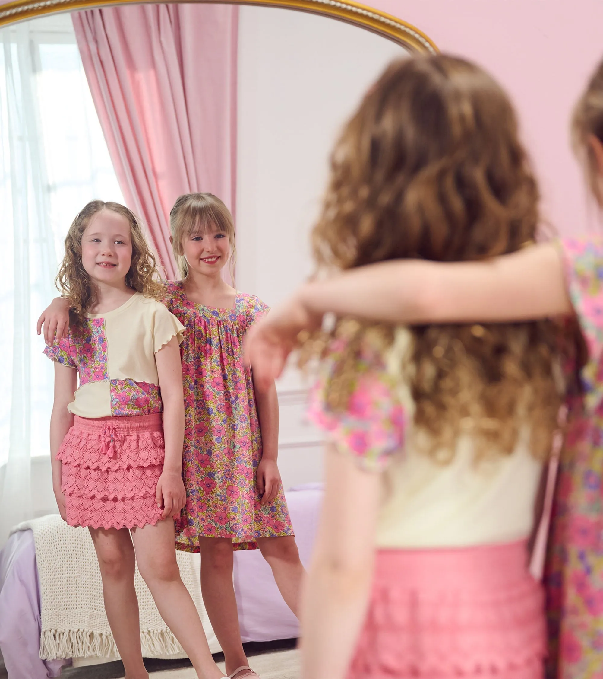 Girls Pink Hearts Floaty Skort -Hatley