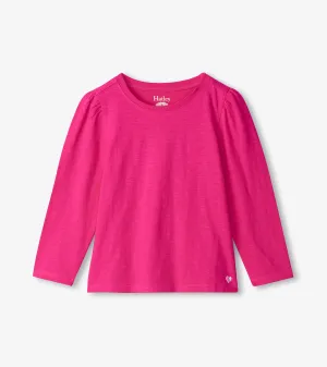 Girls Pink Long Sleeve Graphic Tee -Hatley