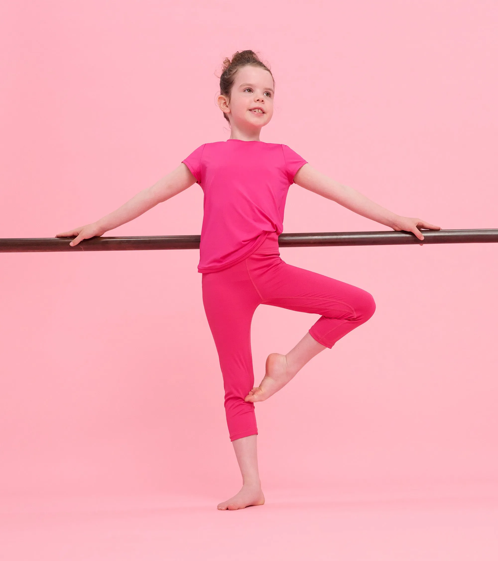 Girls Pink Mesh Trim T-Shirt -Hatley