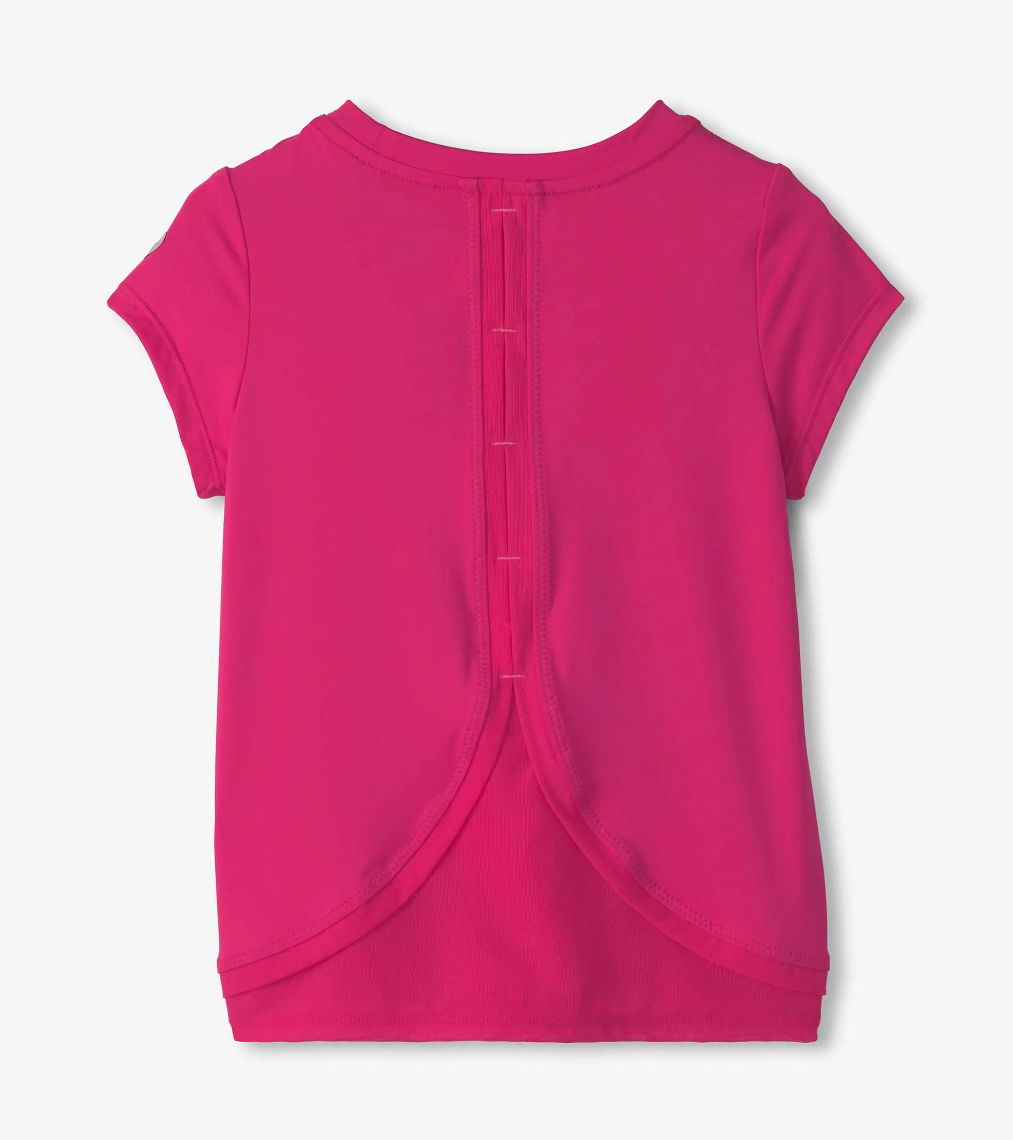 Girls Pink Mesh Trim T-Shirt -Hatley