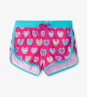 Girls Pink Shibori Swim Shorts -Hatley