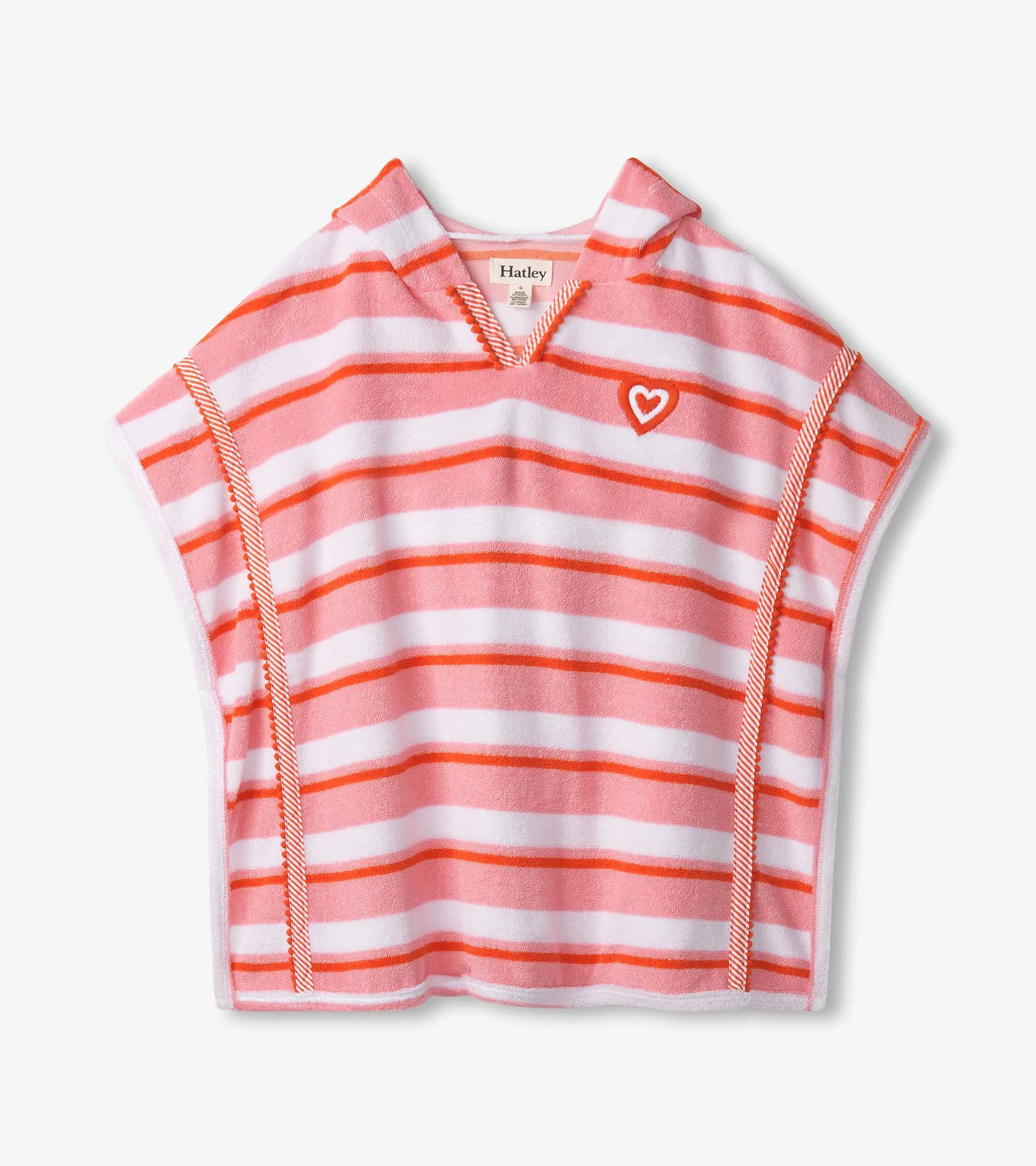 Girls Pink Stripes Hooded Cover-Up -Hatley