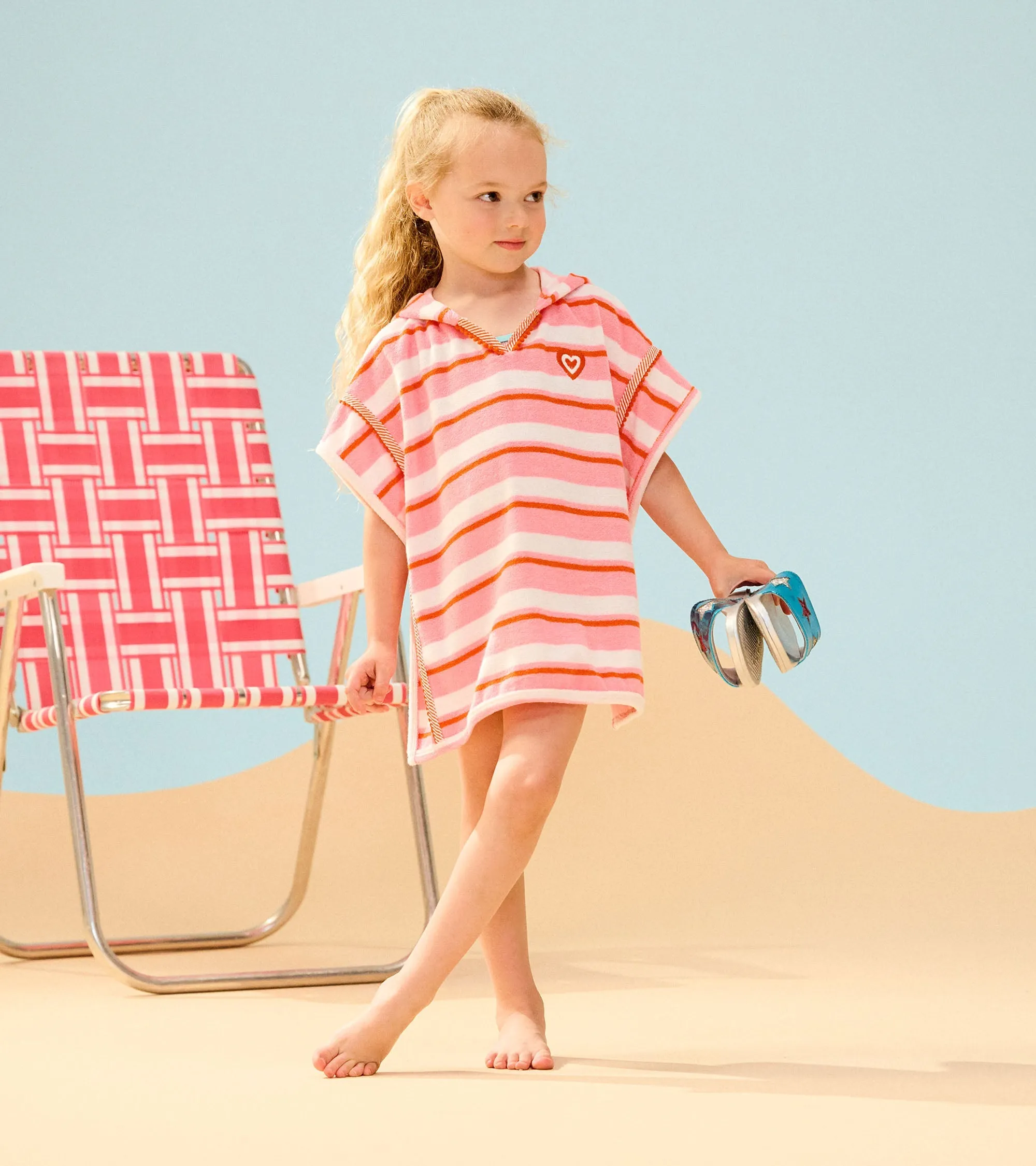 Girls Pink Stripes Hooded Cover-Up -Hatley
