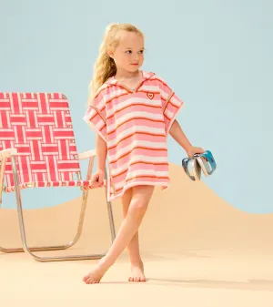 Girls Pink Stripes Hooded Cover-Up -Hatley
