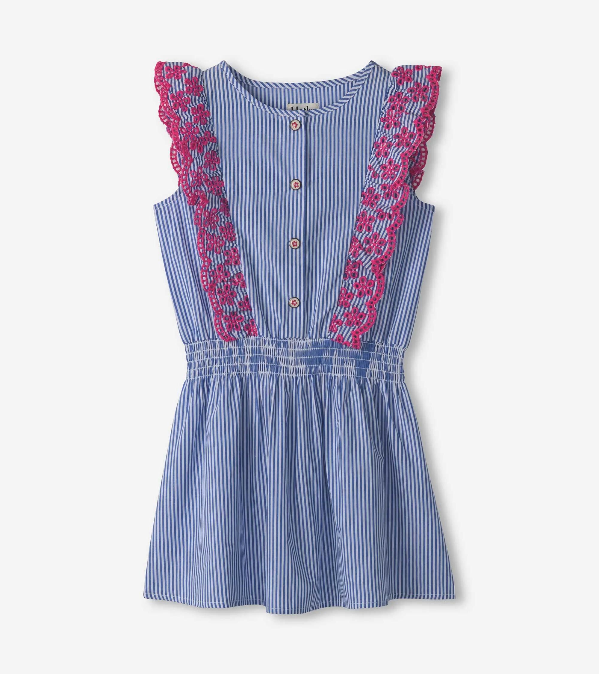 Girls Pinstripe Ruffle Dress -Hatley