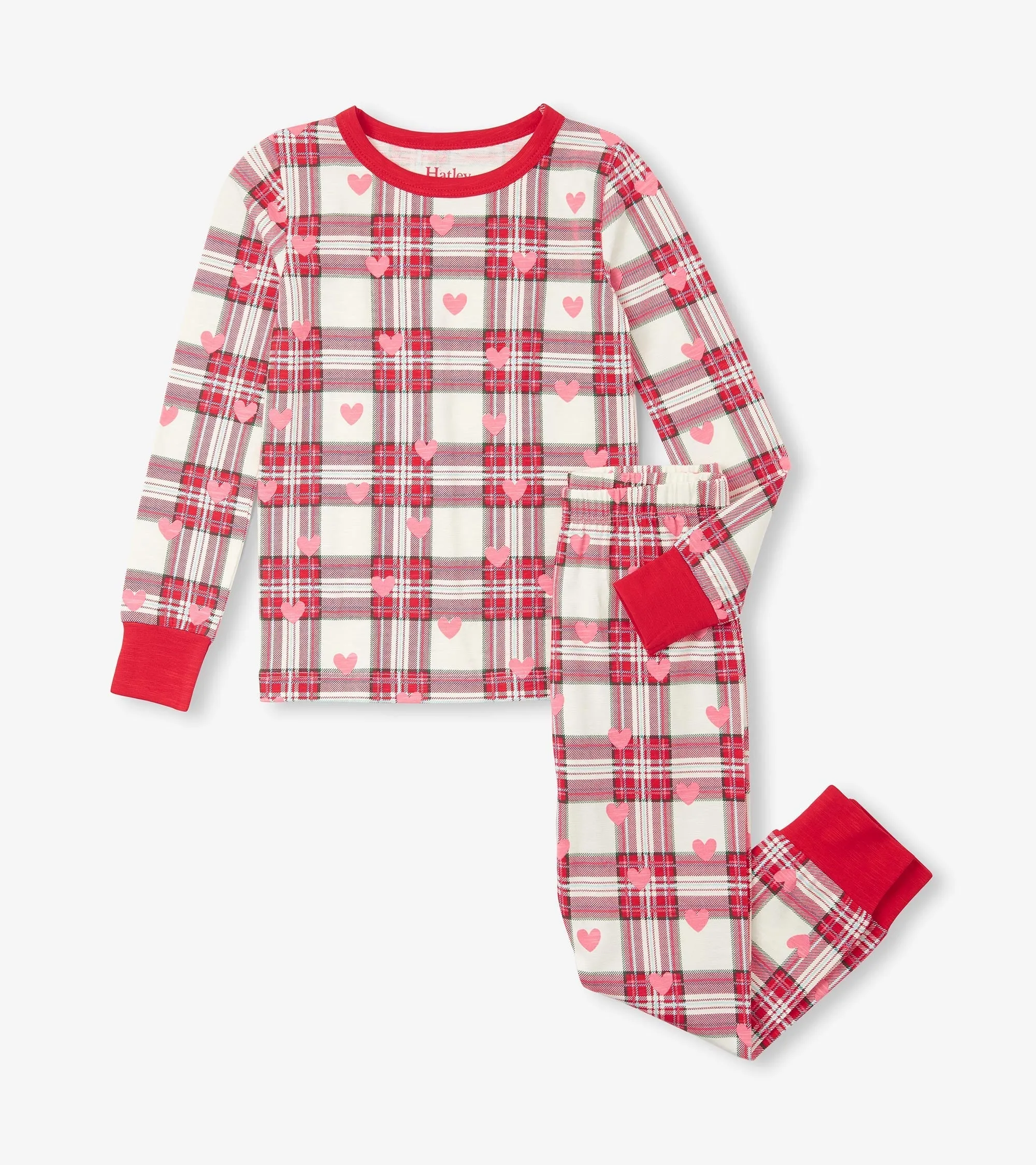 Girls Plaid Hearts Pajama Set -Hatley