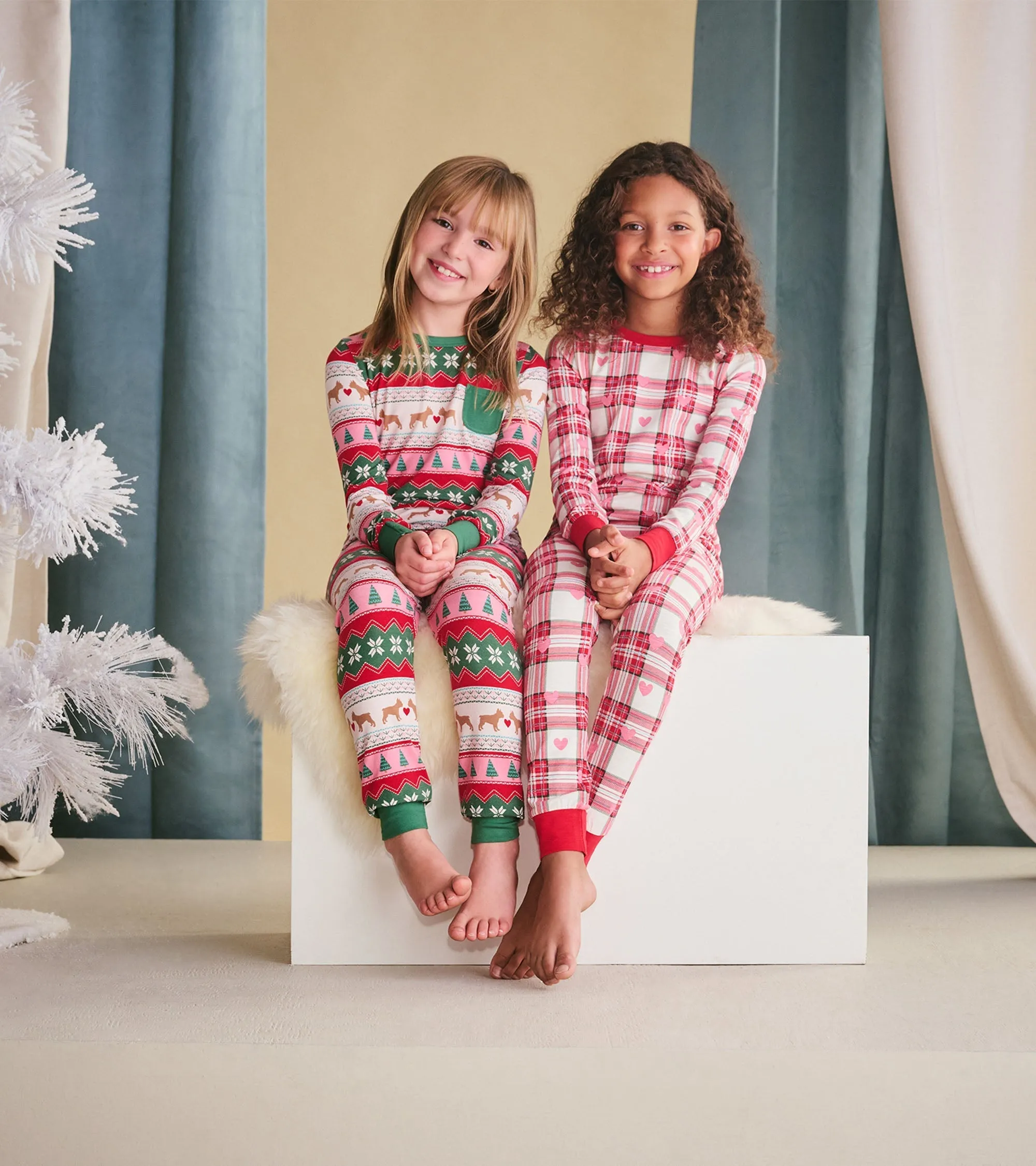 Girls Plaid Hearts Pajama Set -Hatley