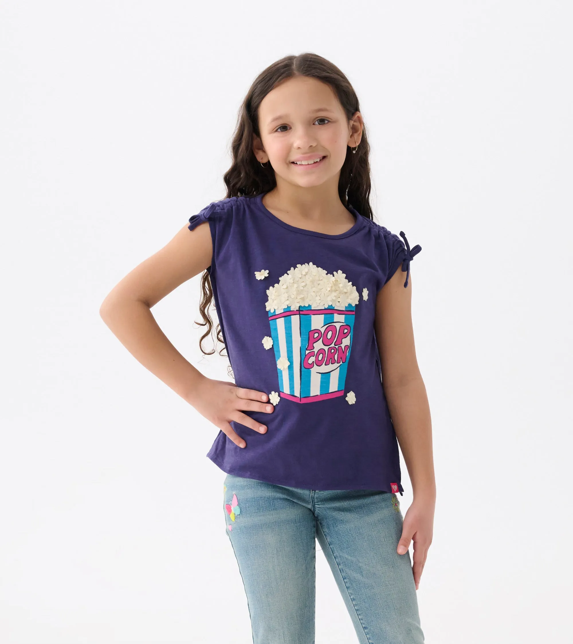 Girls Pop Corn Cinched Cinched Shoulder Top -Hatley