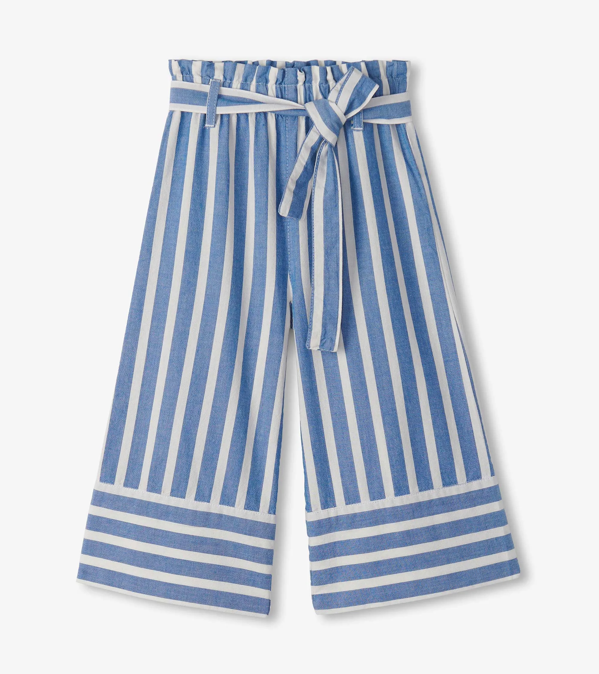 Girls Powder Stripes Cropped Paperbag Pants -Hatley
