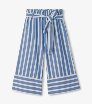 Girls Powder Stripes Cropped Paperbag Pants -Hatley