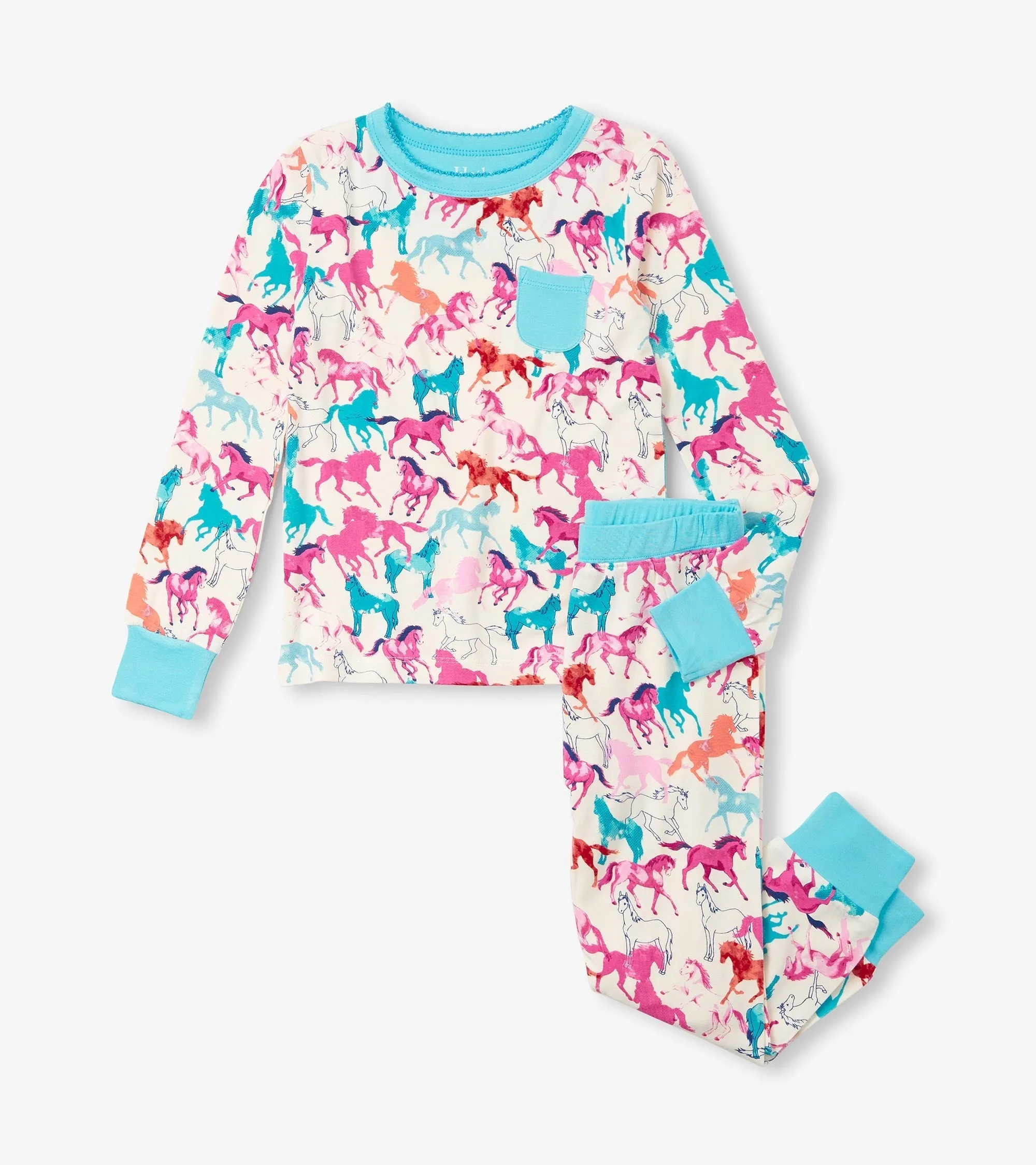 Girls Pretty Horses Bamboo Pajama Set -Hatley