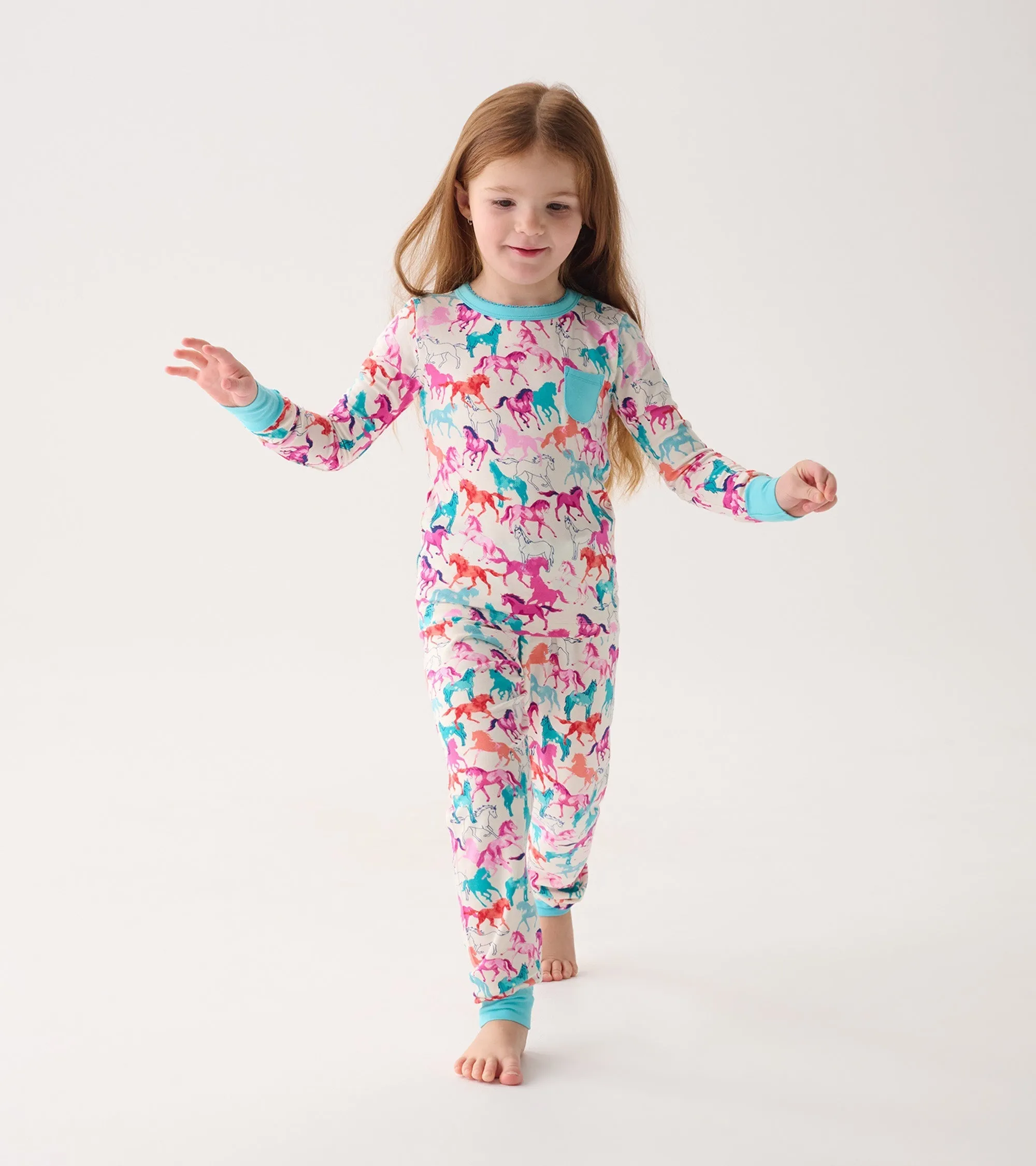 Girls Pretty Horses Bamboo Pajama Set -Hatley