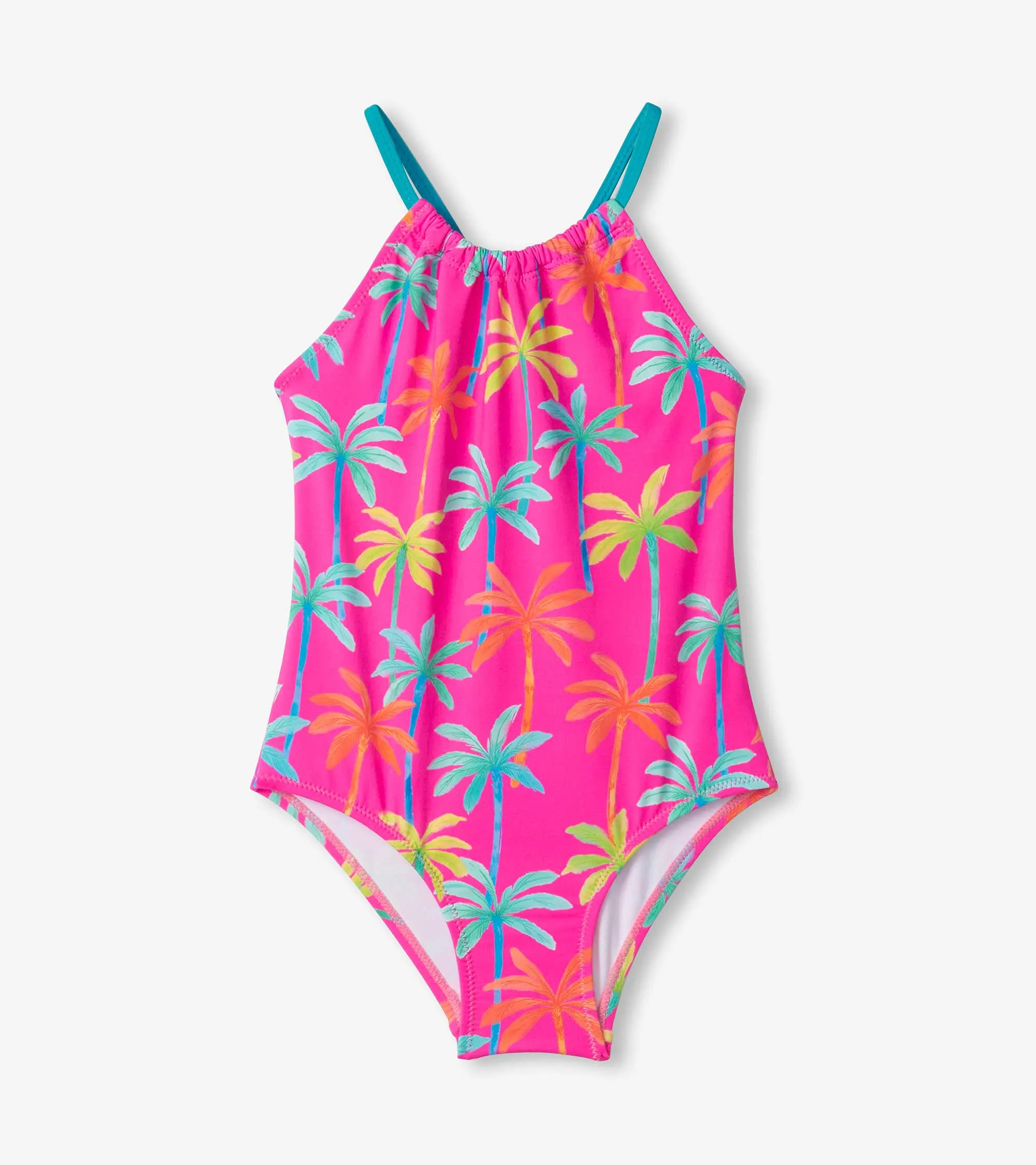 Girls Printed Palms Gather Front Swimsuit -Hatley