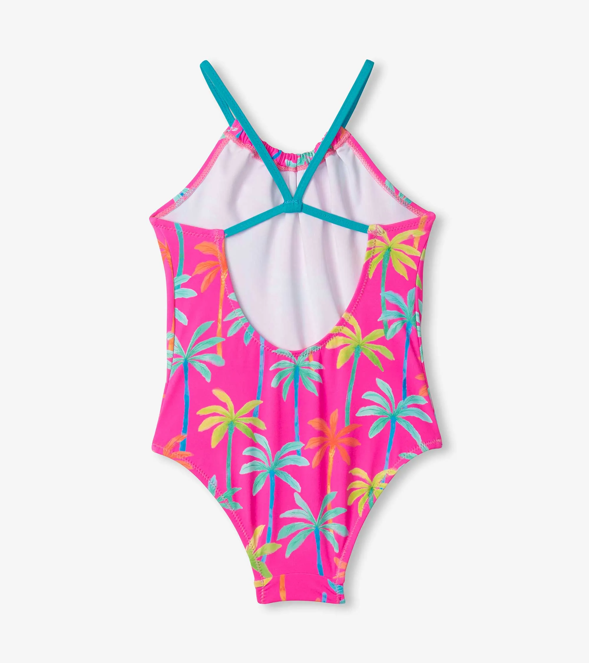 Girls Printed Palms Gather Front Swimsuit -Hatley