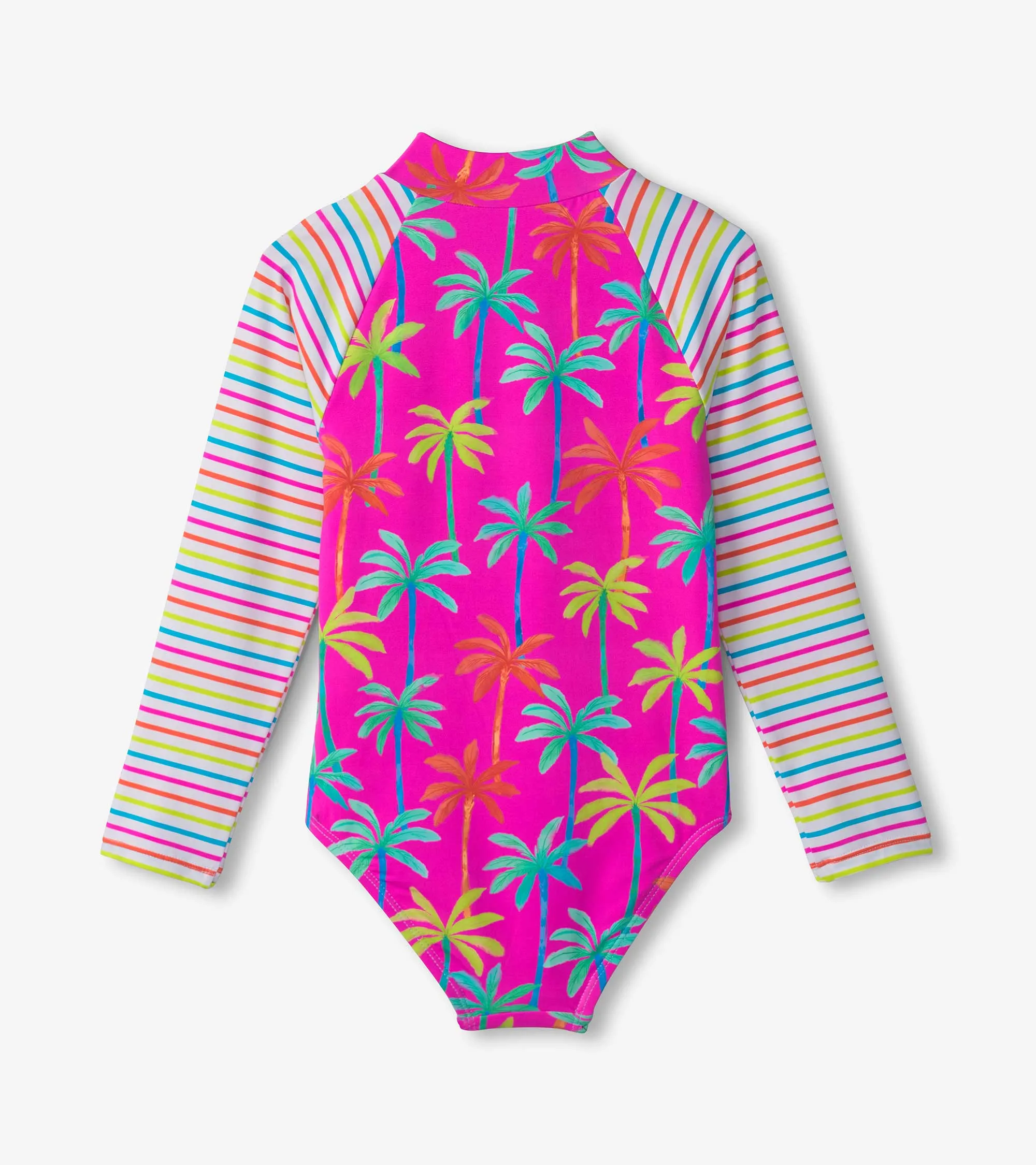 Girls Printed Palms Long Sleeve Rashguard Swimsuit -Hatley