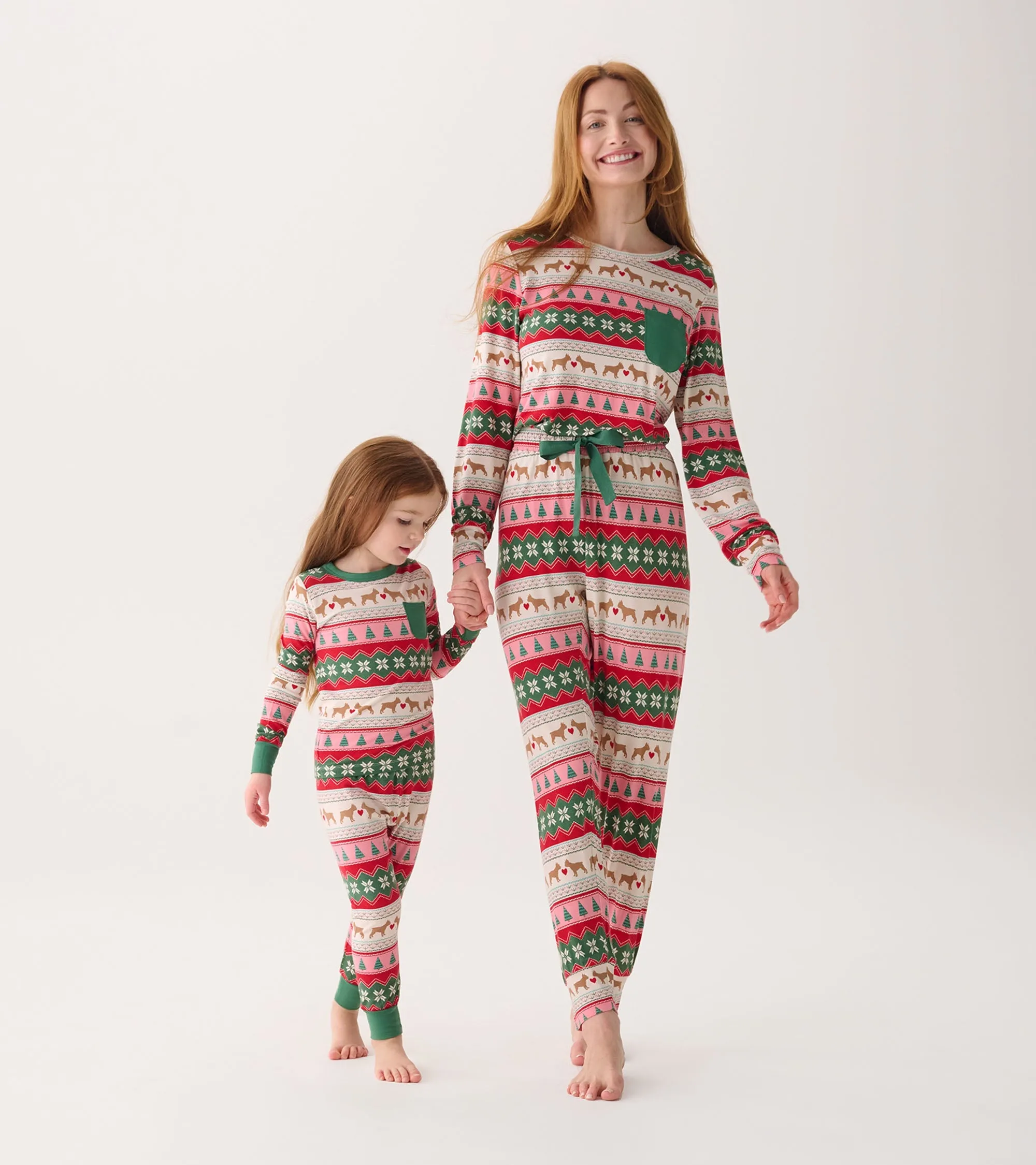 Girls Puppy Hearts Fair Isle Bamboo Pajama Set -Hatley