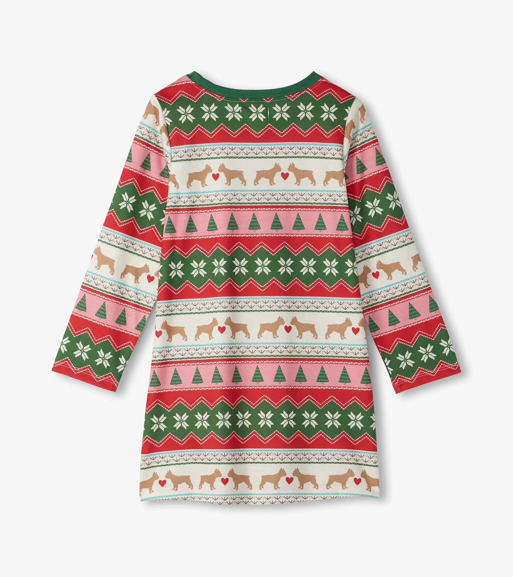 Girls Puppy Hearts Fair Isle Long Sleeve Nightdress -Hatley