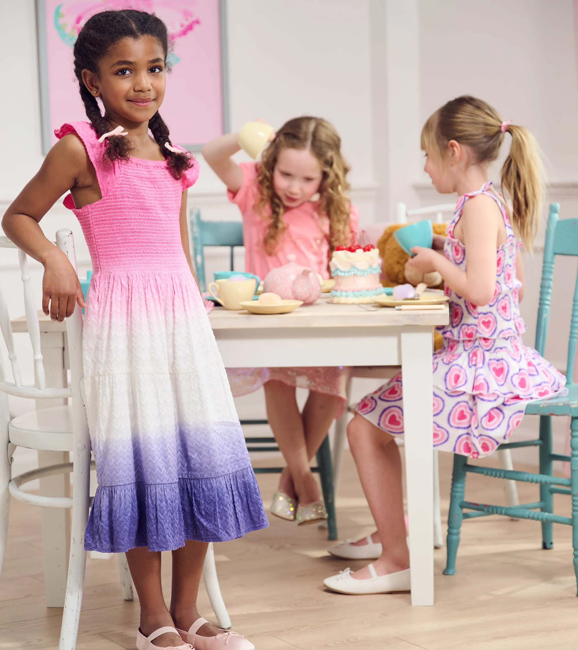 Girls Purple Dip Dye Smocked Dress -Hatley