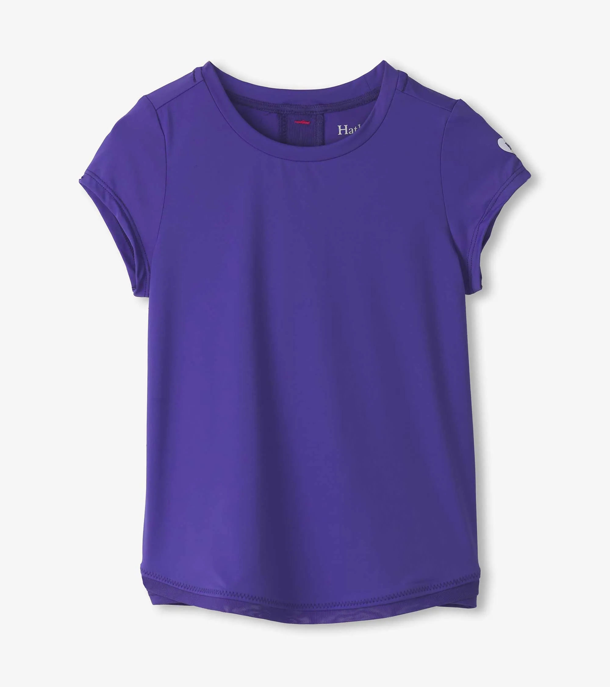 Girls Purple Mesh Trim T-Shirt -Hatley