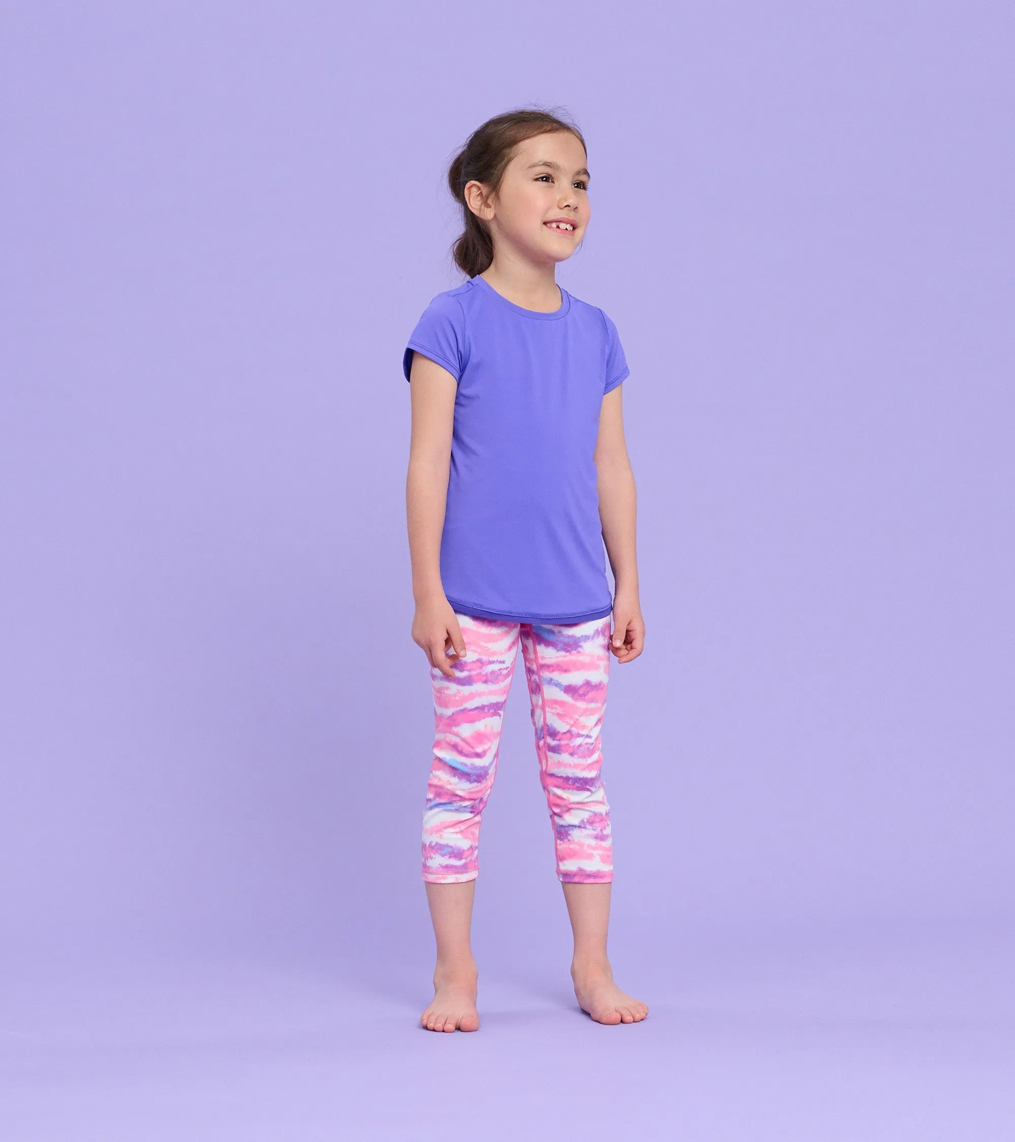 Girls Purple Mesh Trim T-Shirt -Hatley