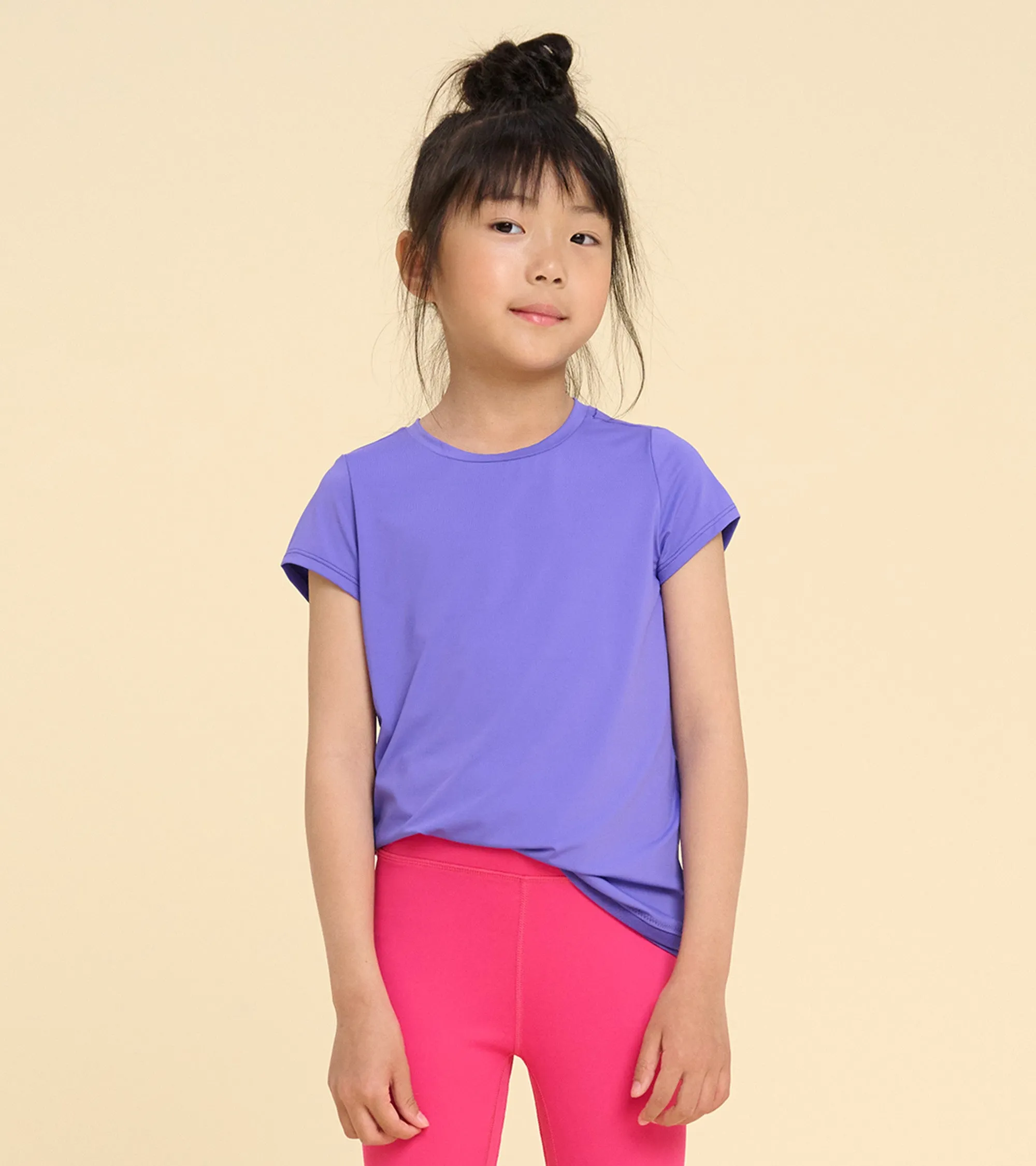 Girls Purple Mesh Trim T-Shirt -Hatley