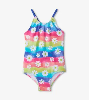 Girls Rainbow Flower Gathered Swimsuit -Hatley