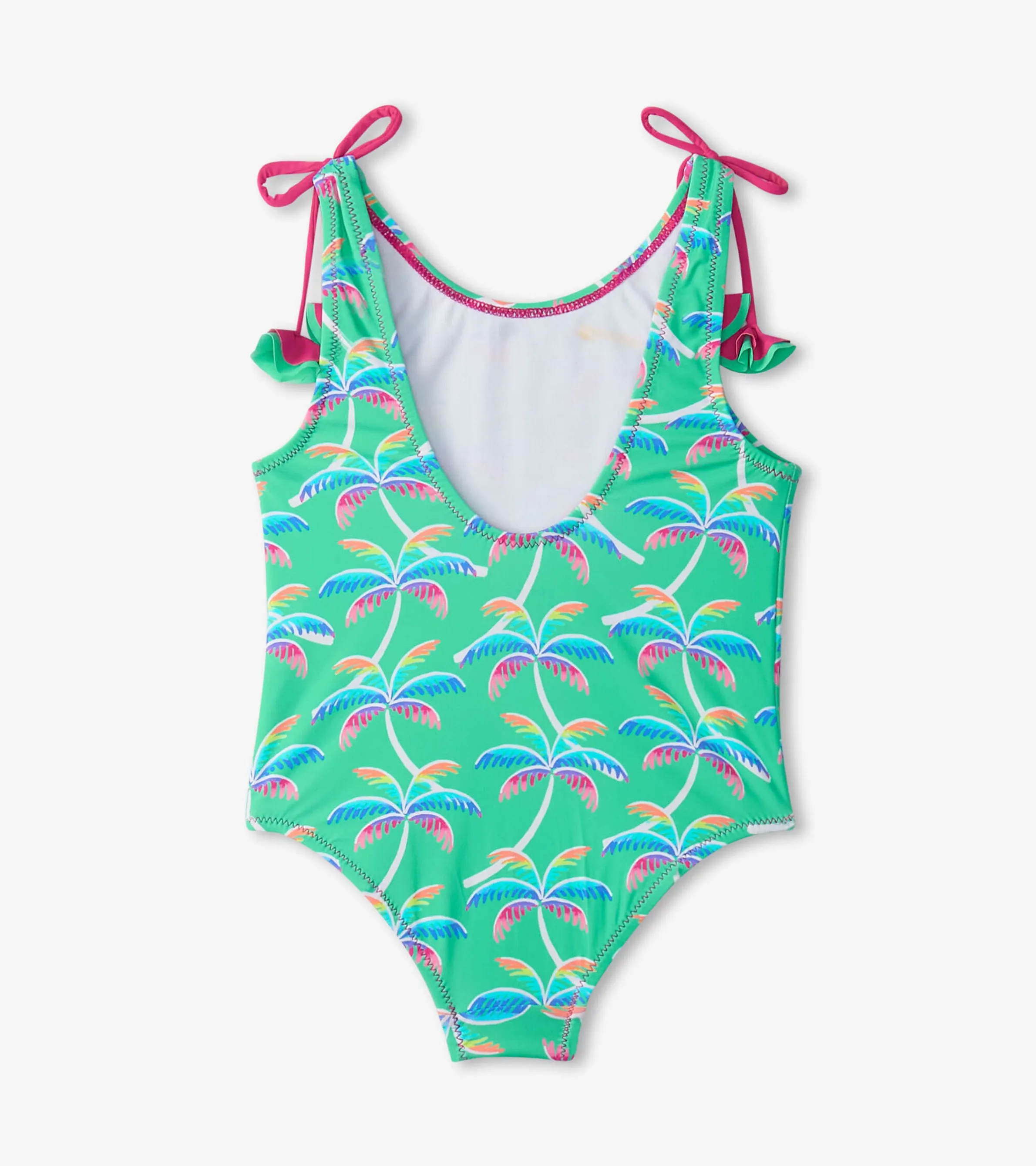 Girls Rainbow Palm Shoulder Shoulder Bow Swimsuit -Hatley