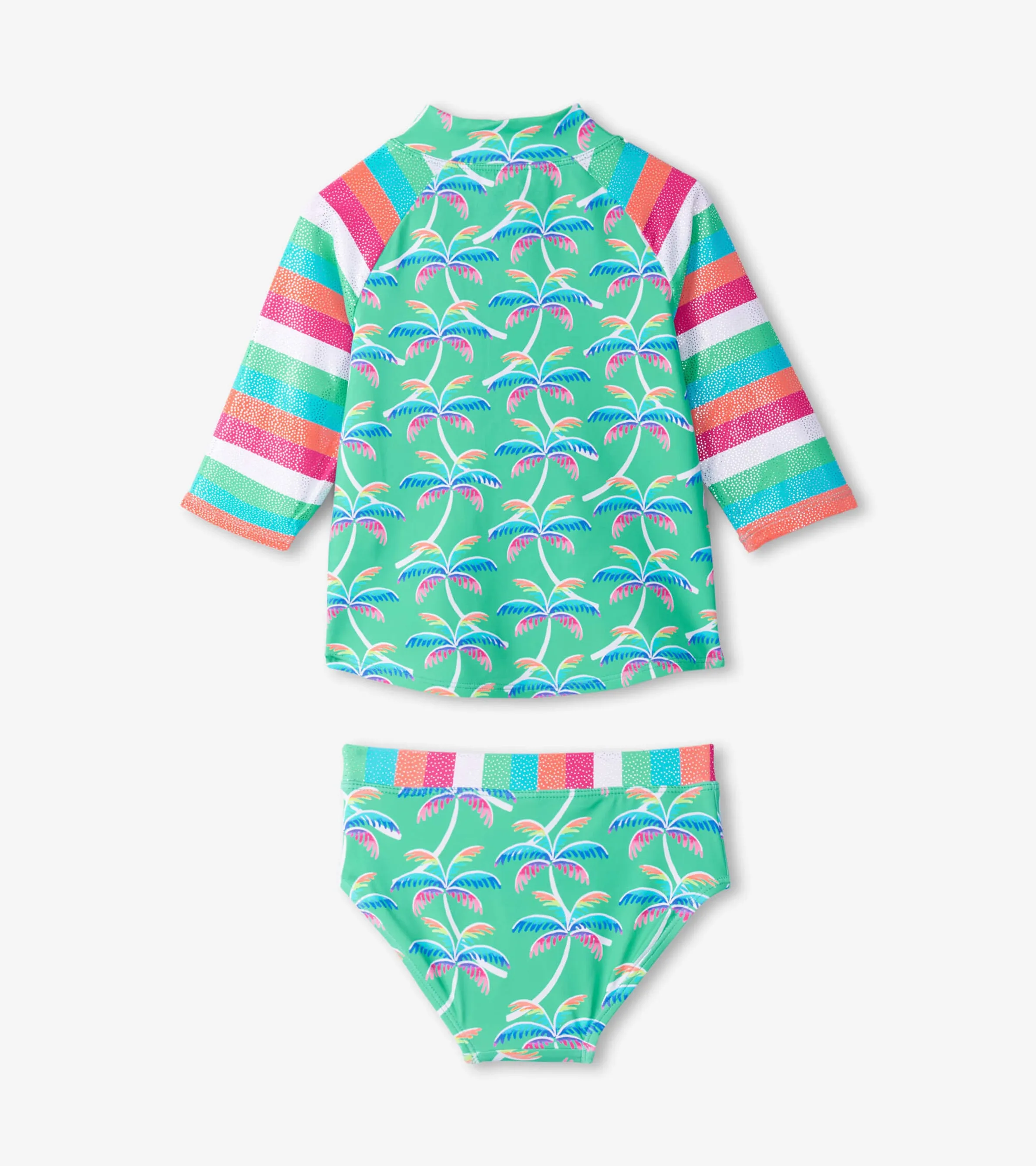 Girls Rainbow Palm Two-Piece Rashguard Set -Hatley