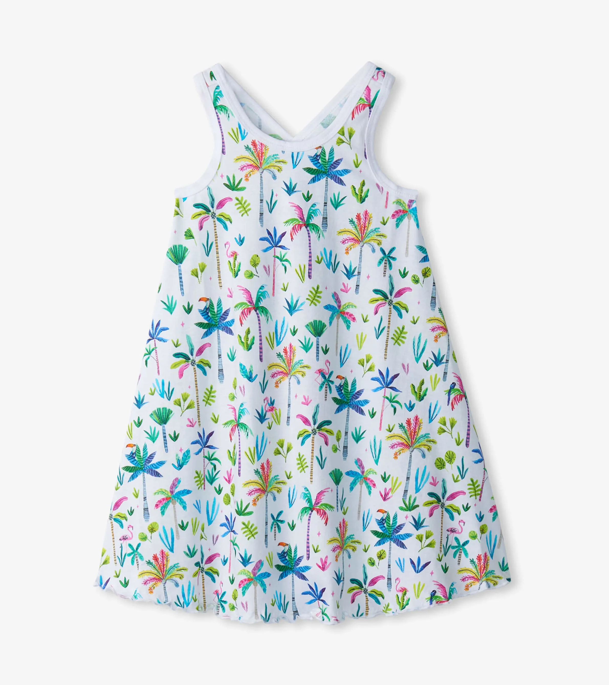 Girls Rainbow Palms Trapeze Dress -Hatley