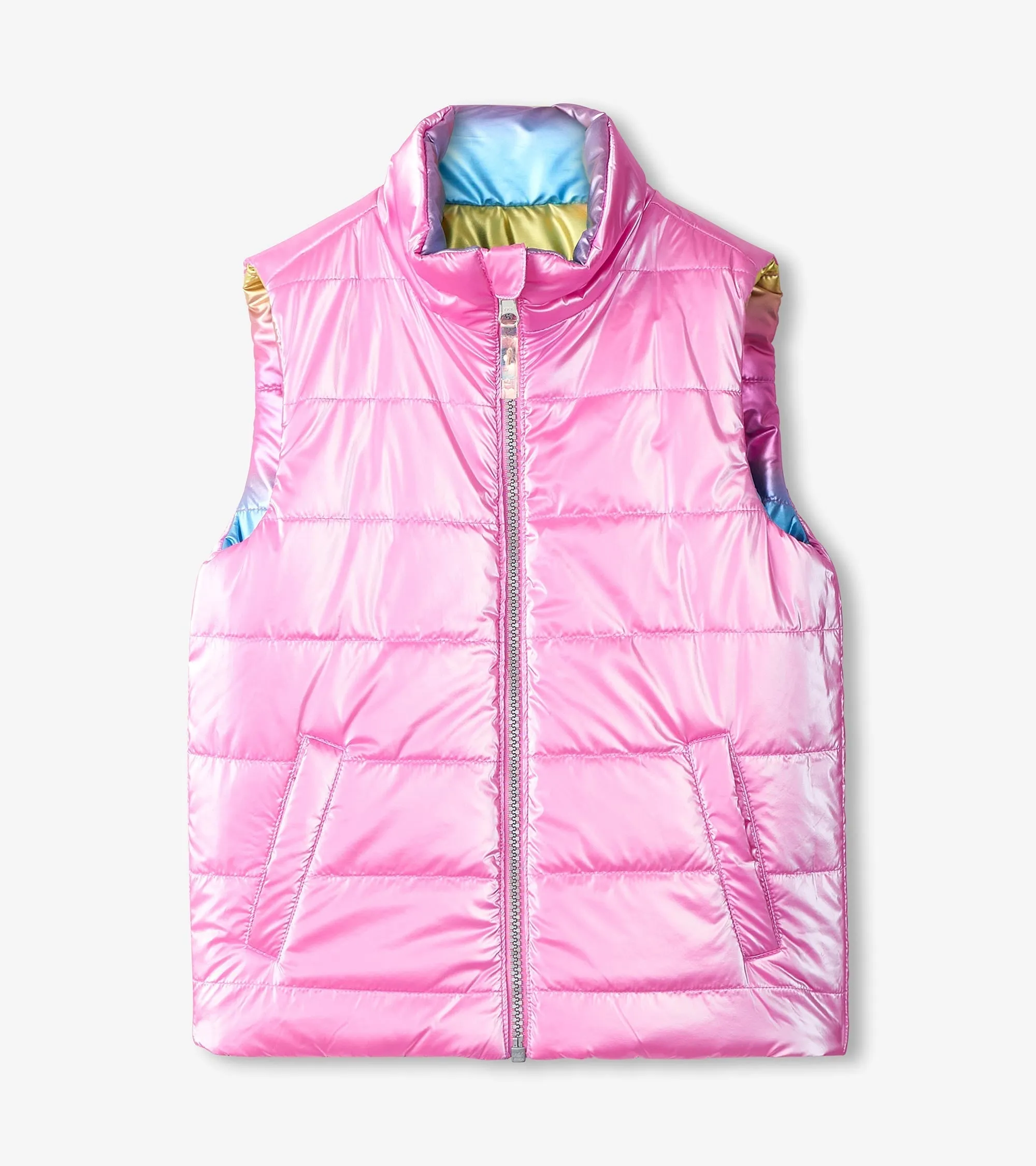 Girls Rainbow Shine Reversible Quilted Vest -Hatley