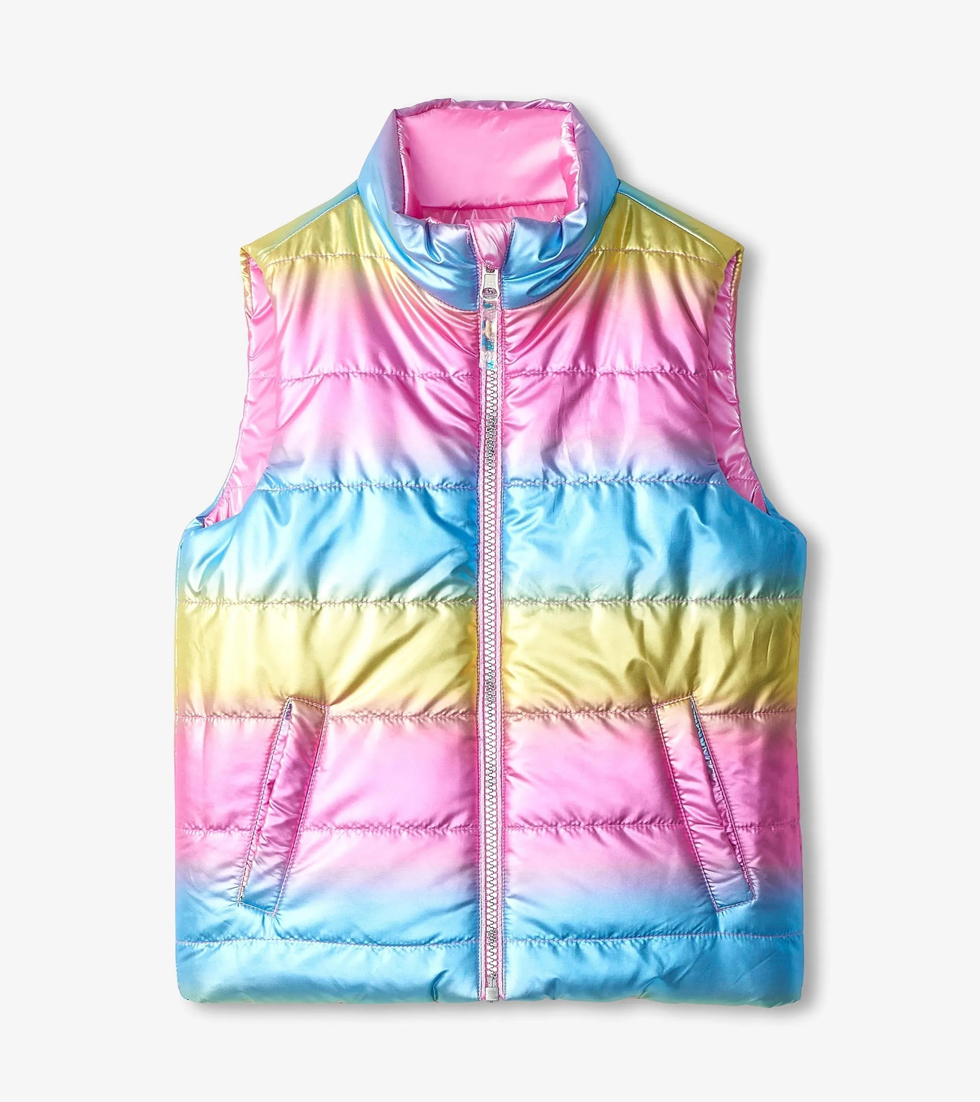 Girls Rainbow Shine Reversible Quilted Vest -Hatley