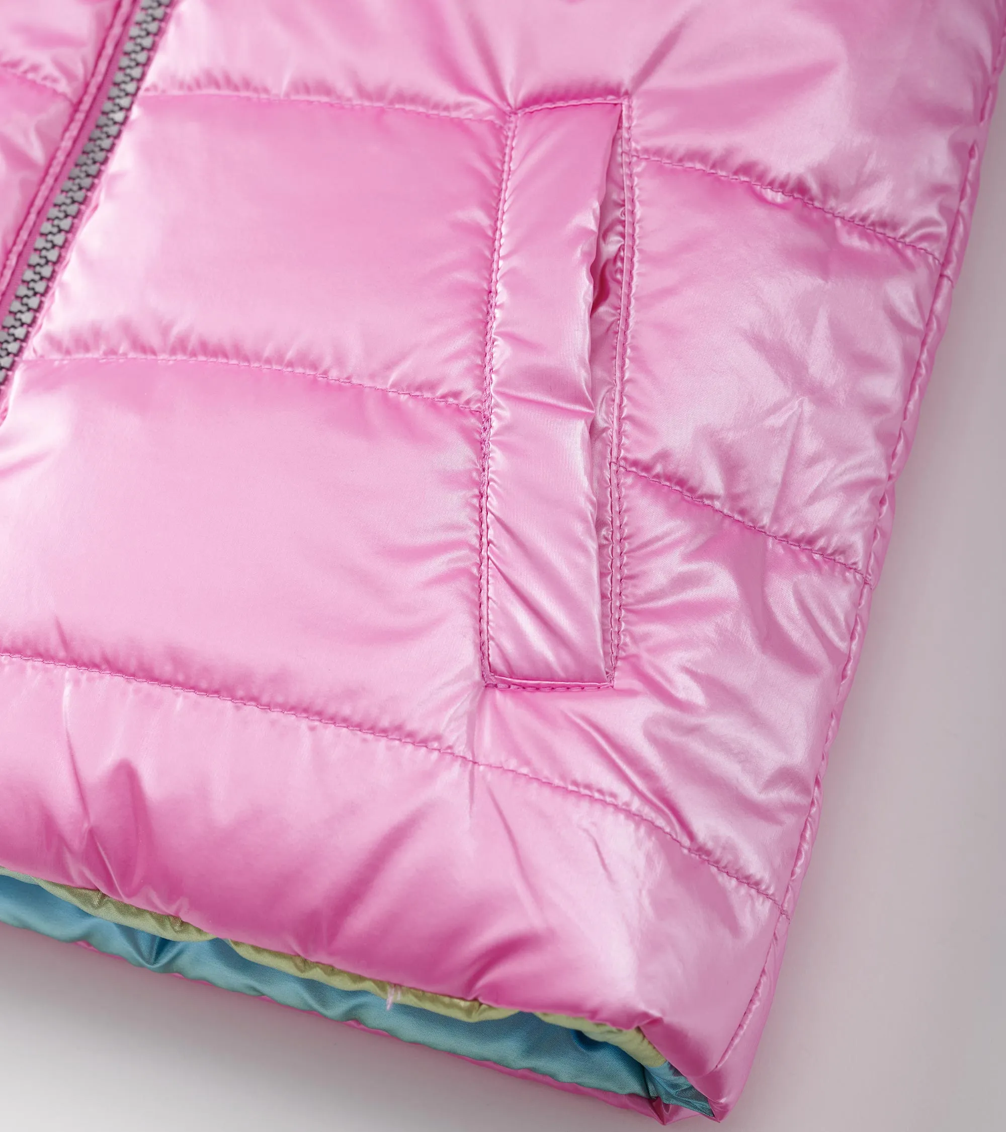 Girls Rainbow Shine Reversible Quilted Vest -Hatley