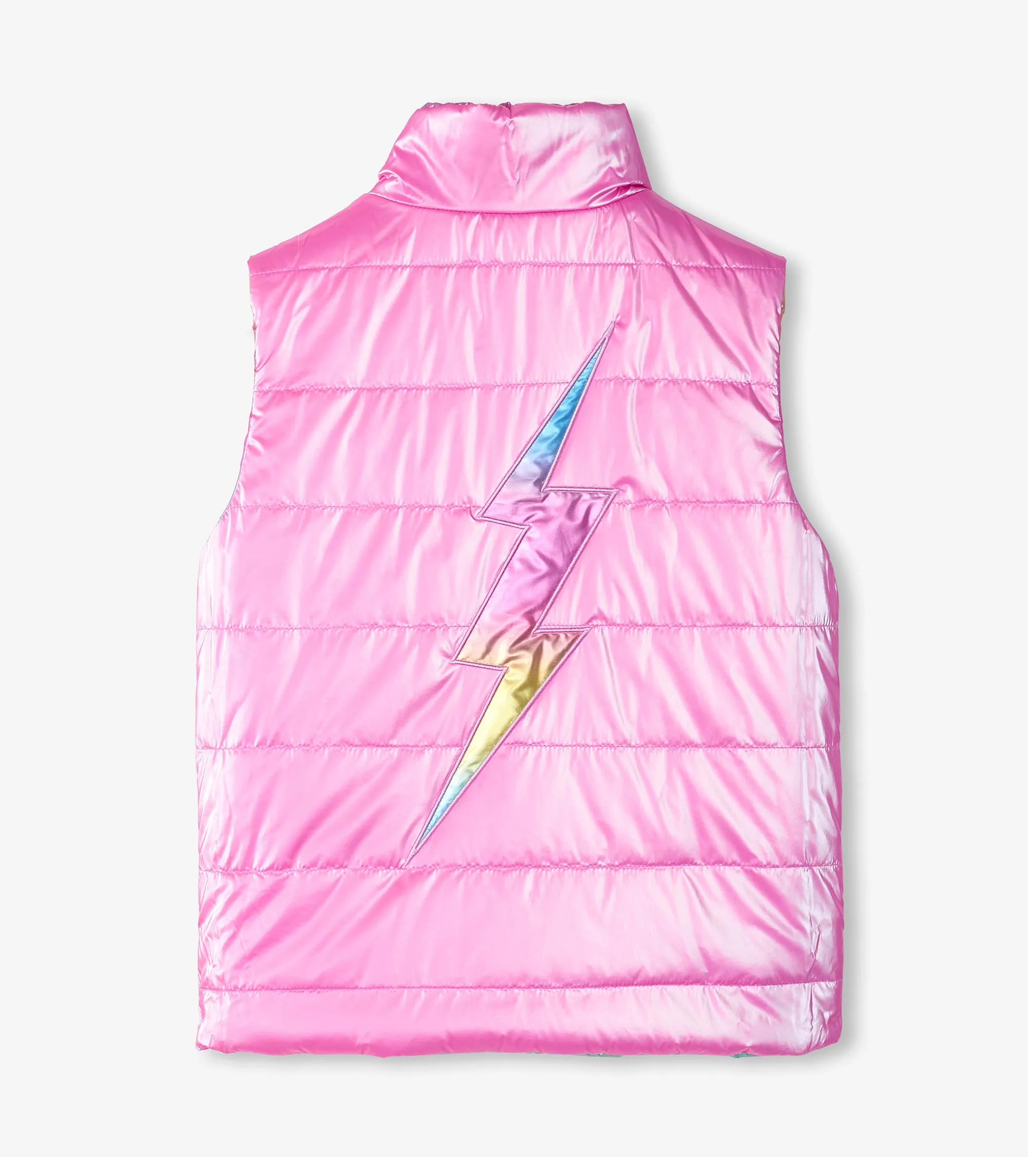 Girls Rainbow Shine Reversible Quilted Vest -Hatley