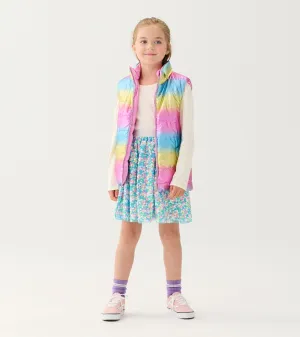 Girls Rainbow Shine Reversible Quilted Vest -Hatley