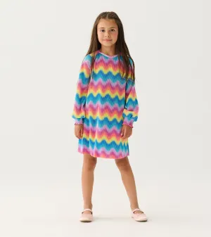 Girls Rainbow Wave Pleated A-Line Dress -Hatley