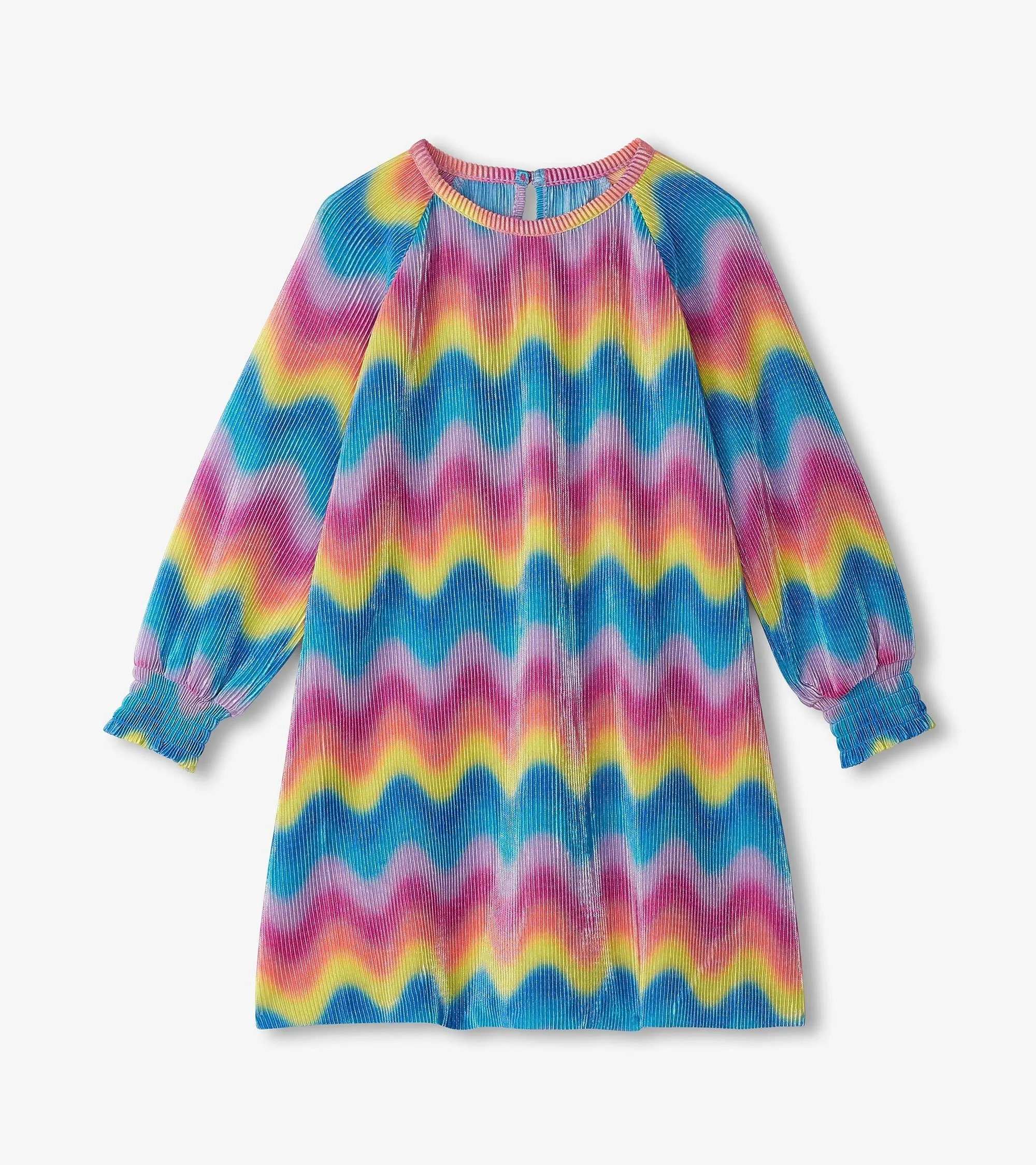 Girls Rainbow Wave Pleated A-Line Dress -Hatley