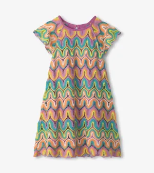 Girls Rainbow Waves Crochet Dress -Hatley