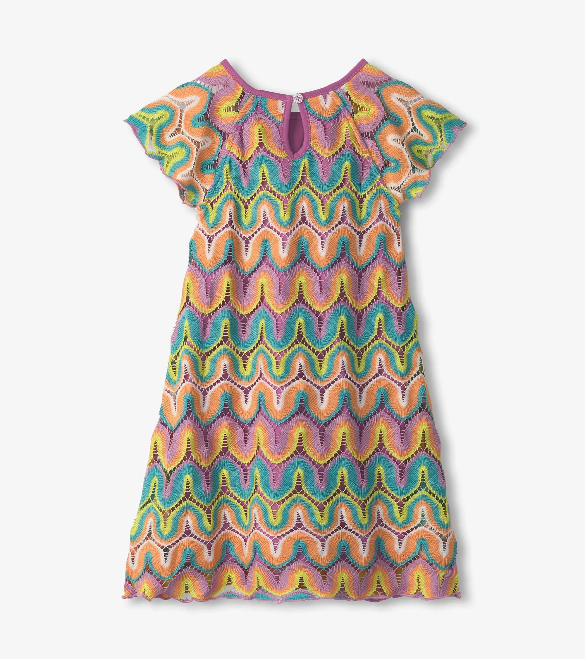 Girls Rainbow Waves Crochet Dress -Hatley