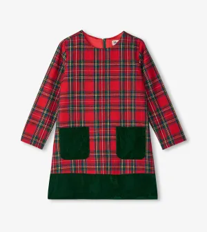 Girls Red Plaid A-Line Dress -Hatley