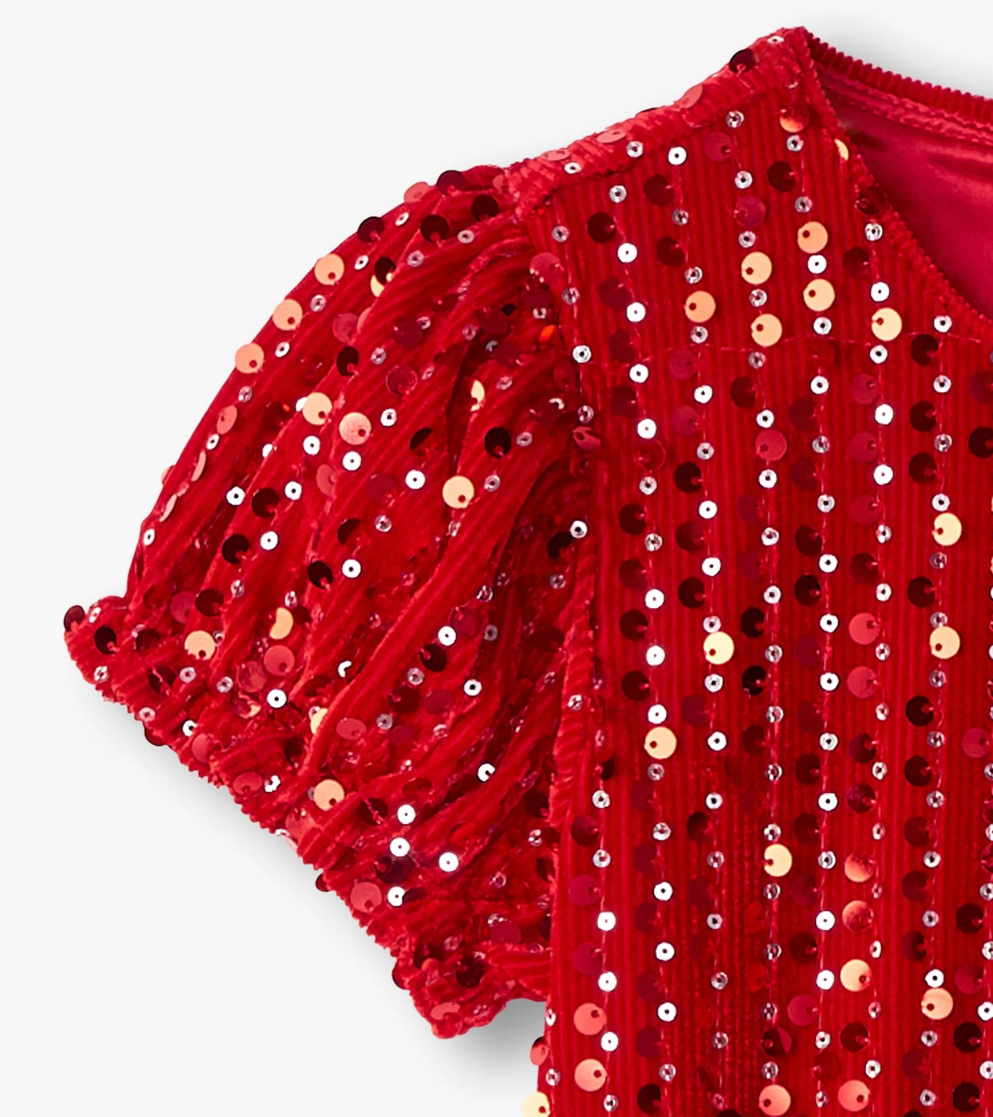 Girls Red Sequins Velvet Dress -Hatley