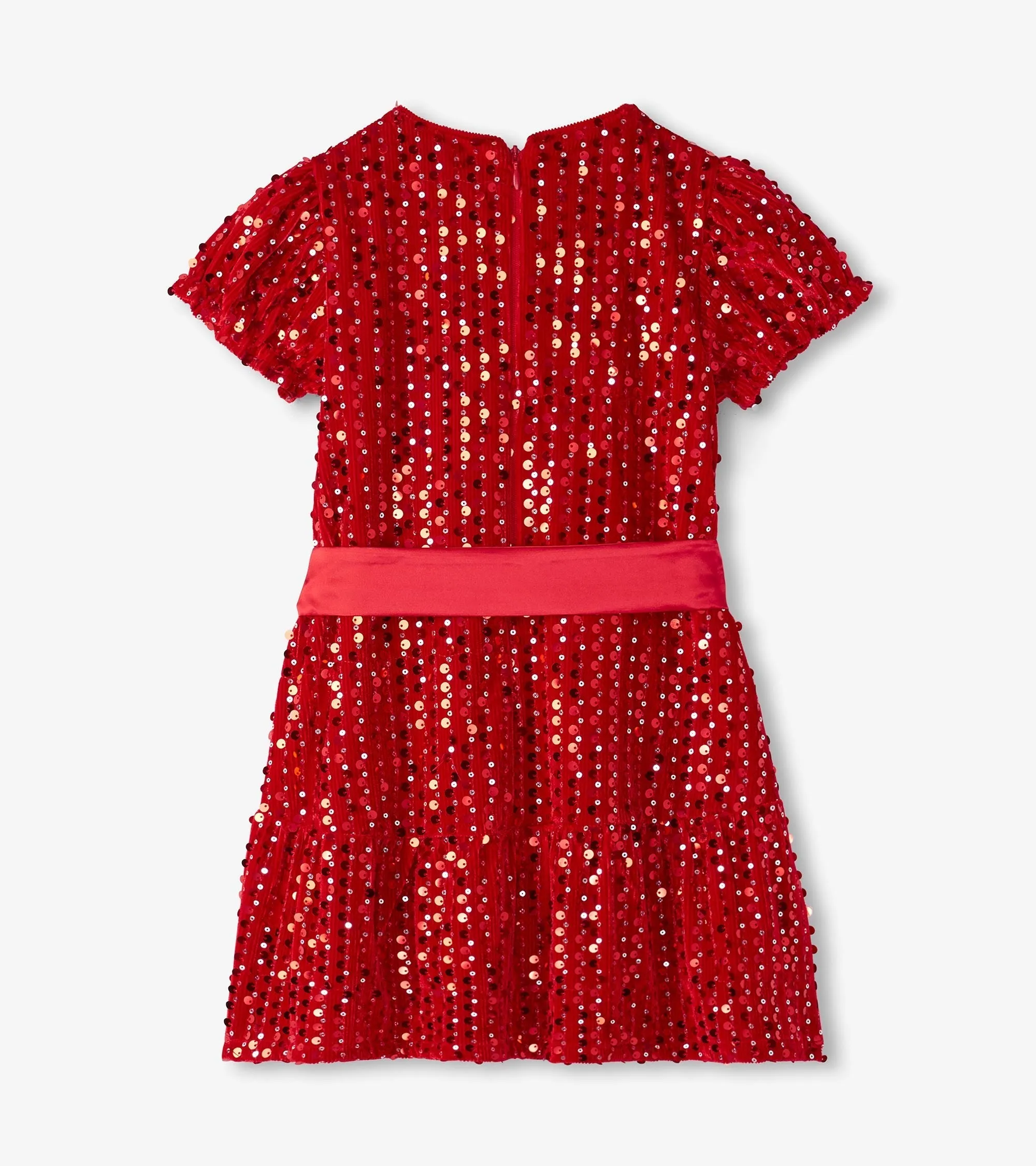 Girls Red Sequins Velvet Dress -Hatley