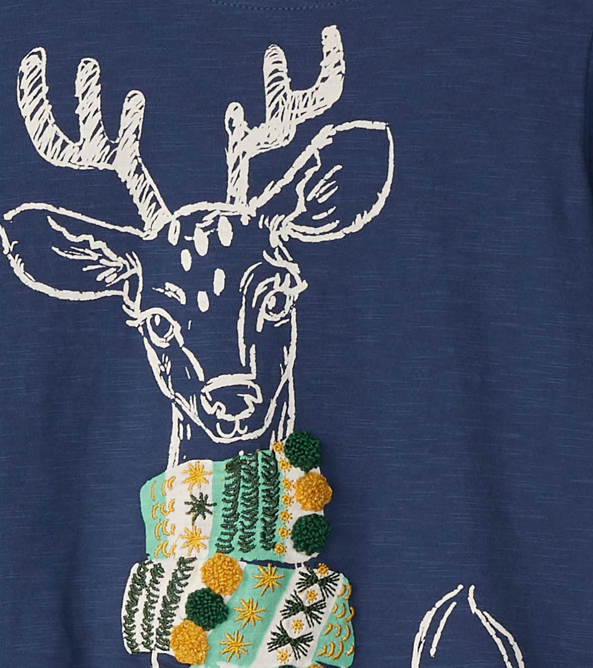 Girls Reindeer Scarf T-Shirt -Hatley
