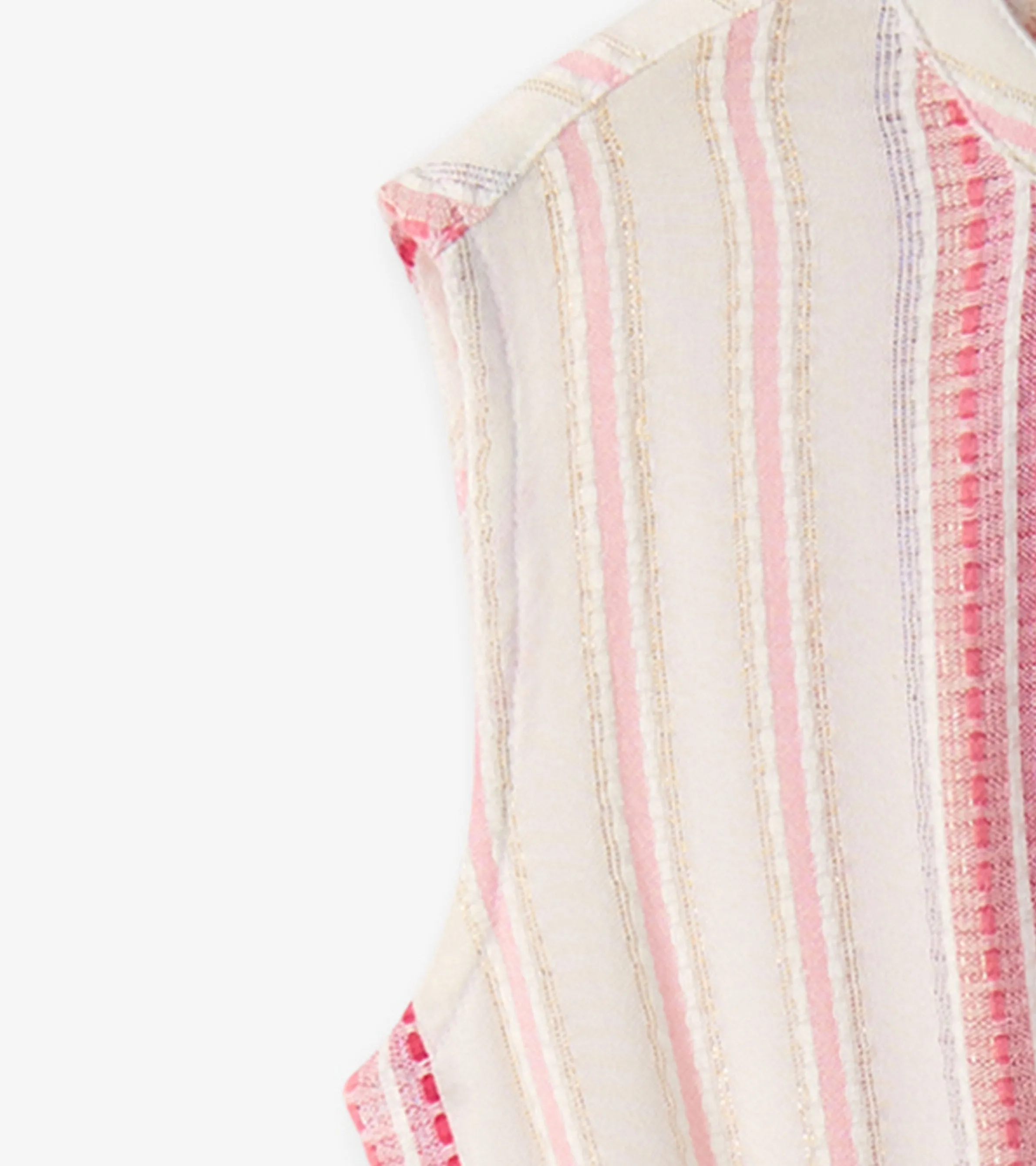 Girls Ribbon Stripe Smocked Waist Dress -Hatley