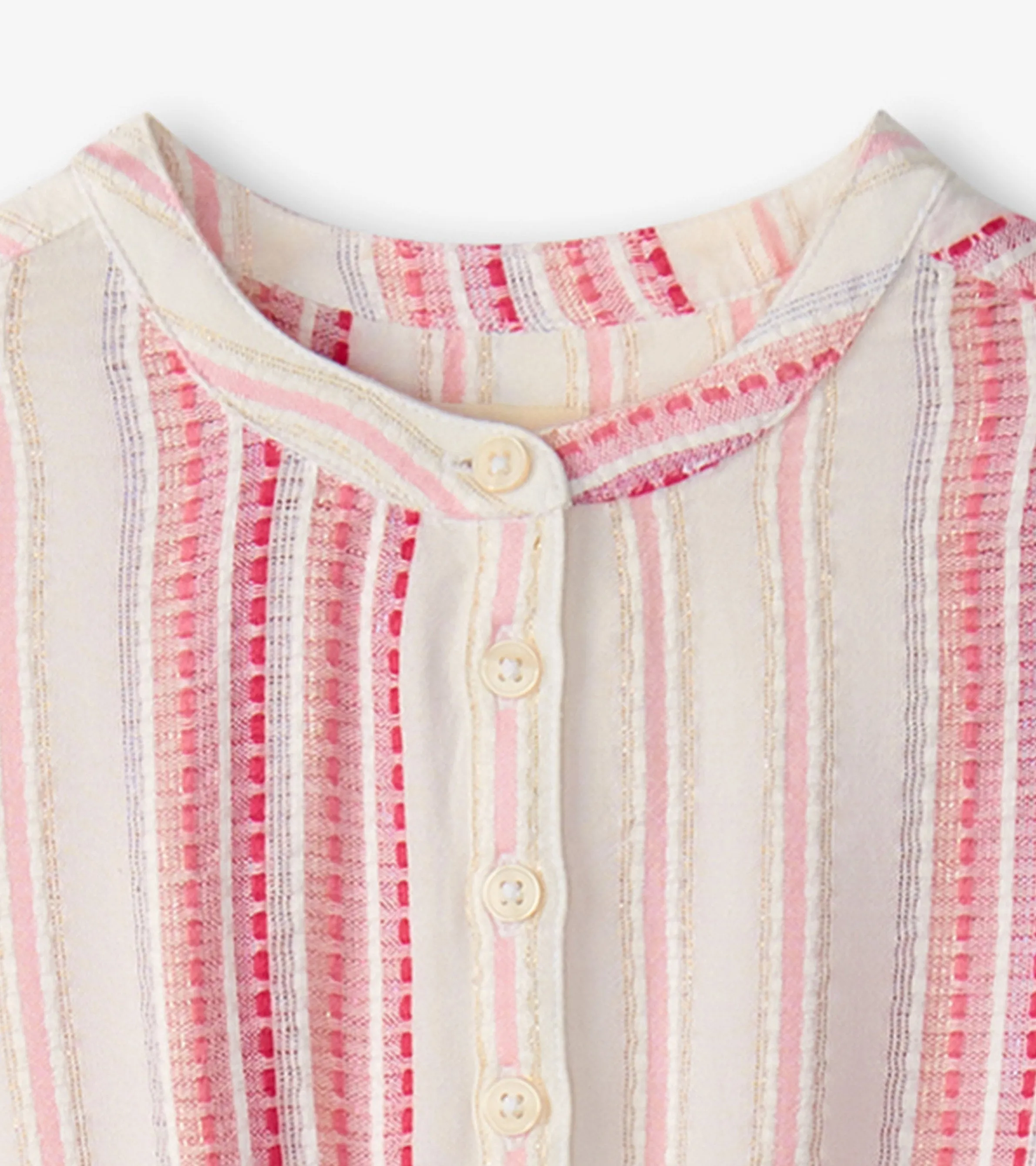 Girls Ribbon Stripe Smocked Waist Dress -Hatley