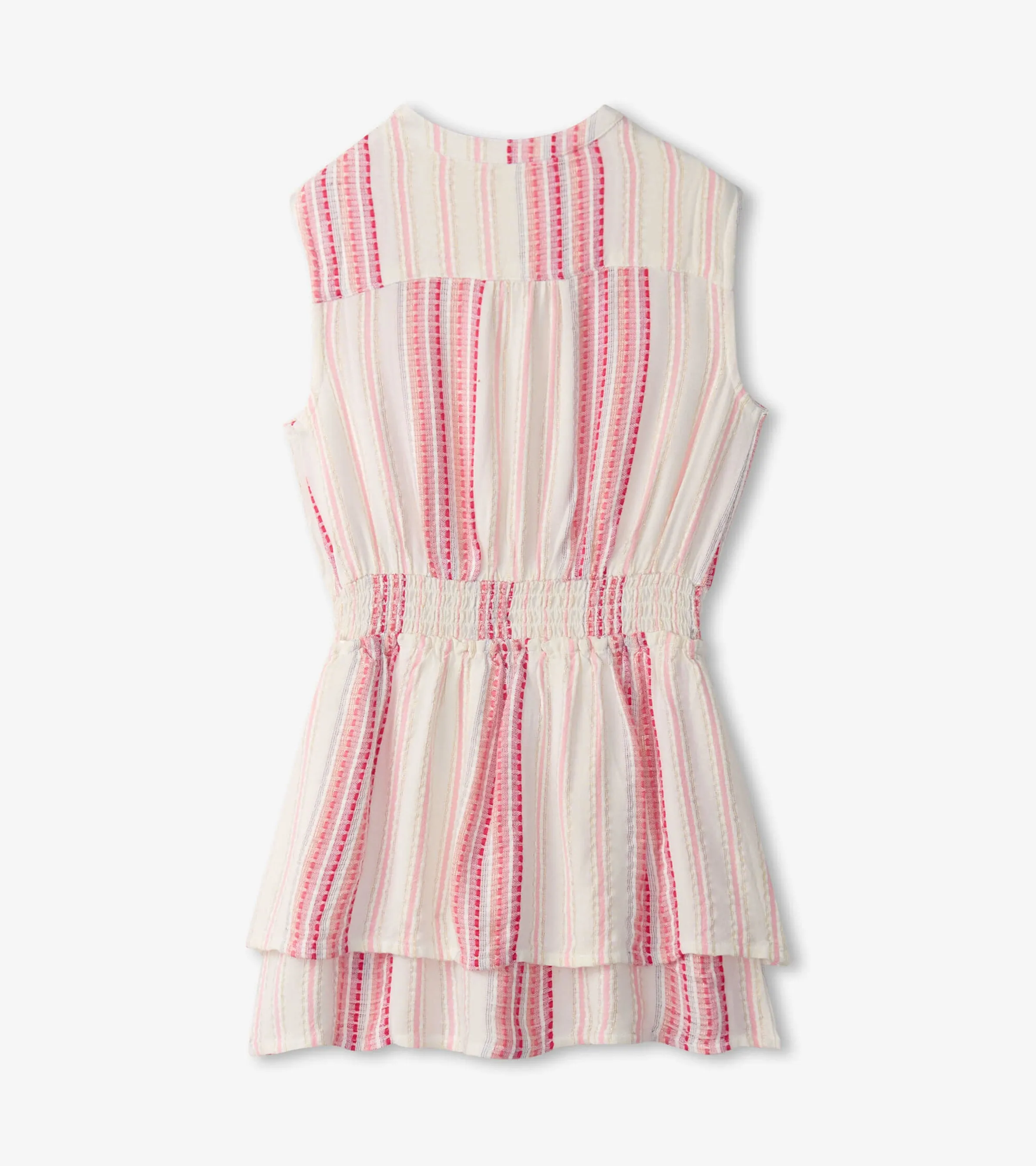 Girls Ribbon Stripe Smocked Waist Dress -Hatley
