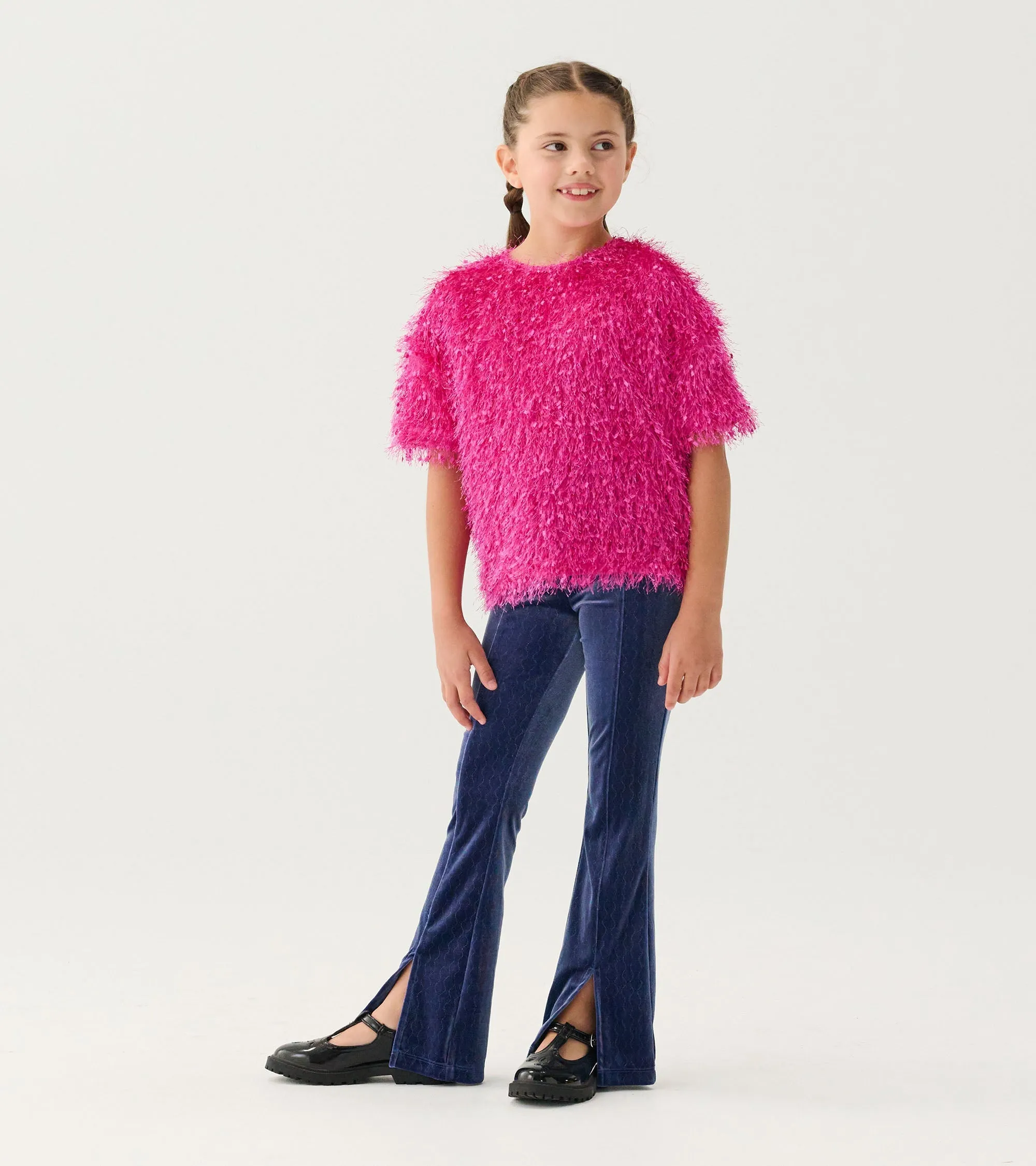 Girls Rose Violet Fluffy Knit Sweater -Hatley