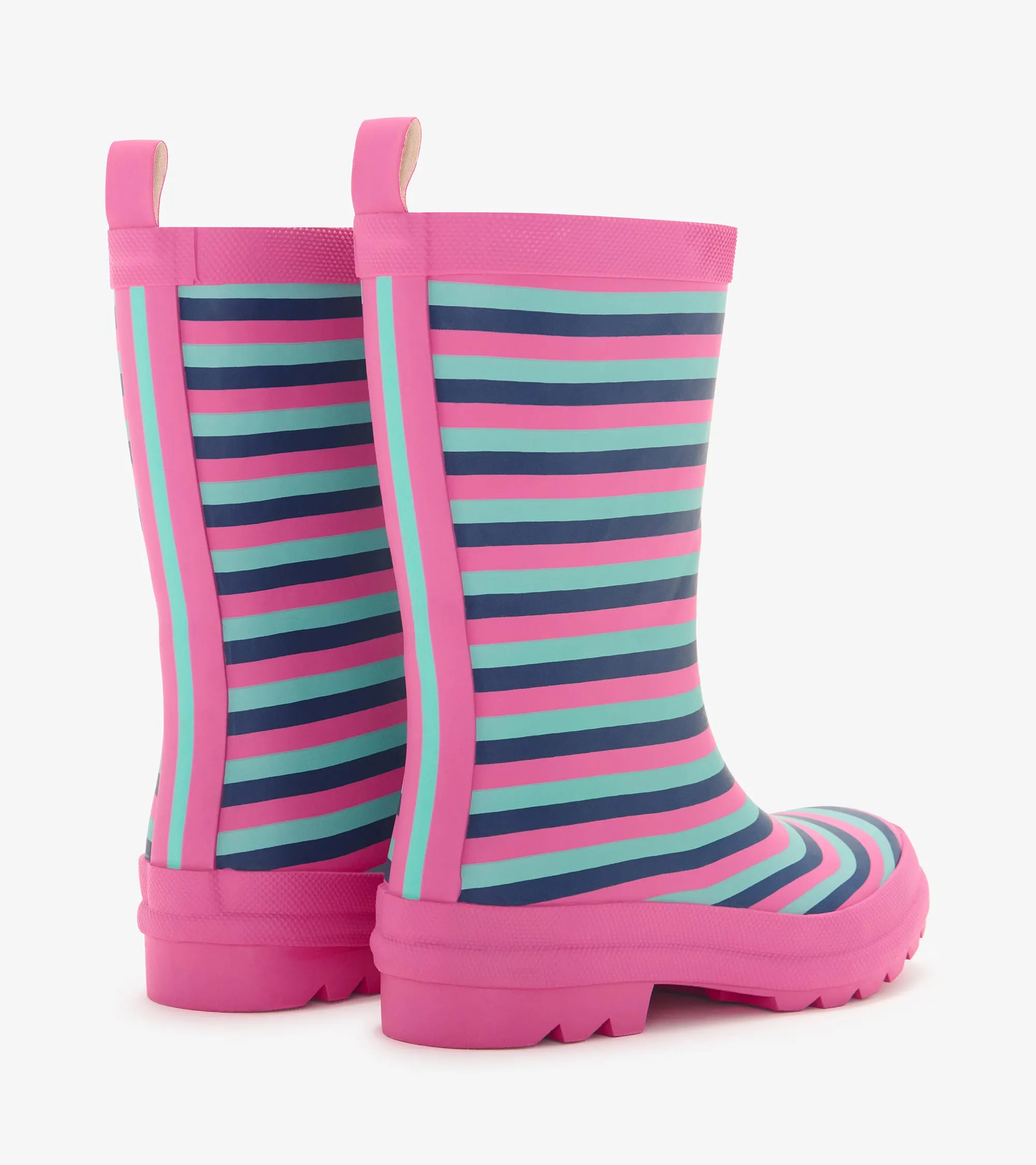 Girls Rose Violet Stripes Matte Rain Boots -Hatley