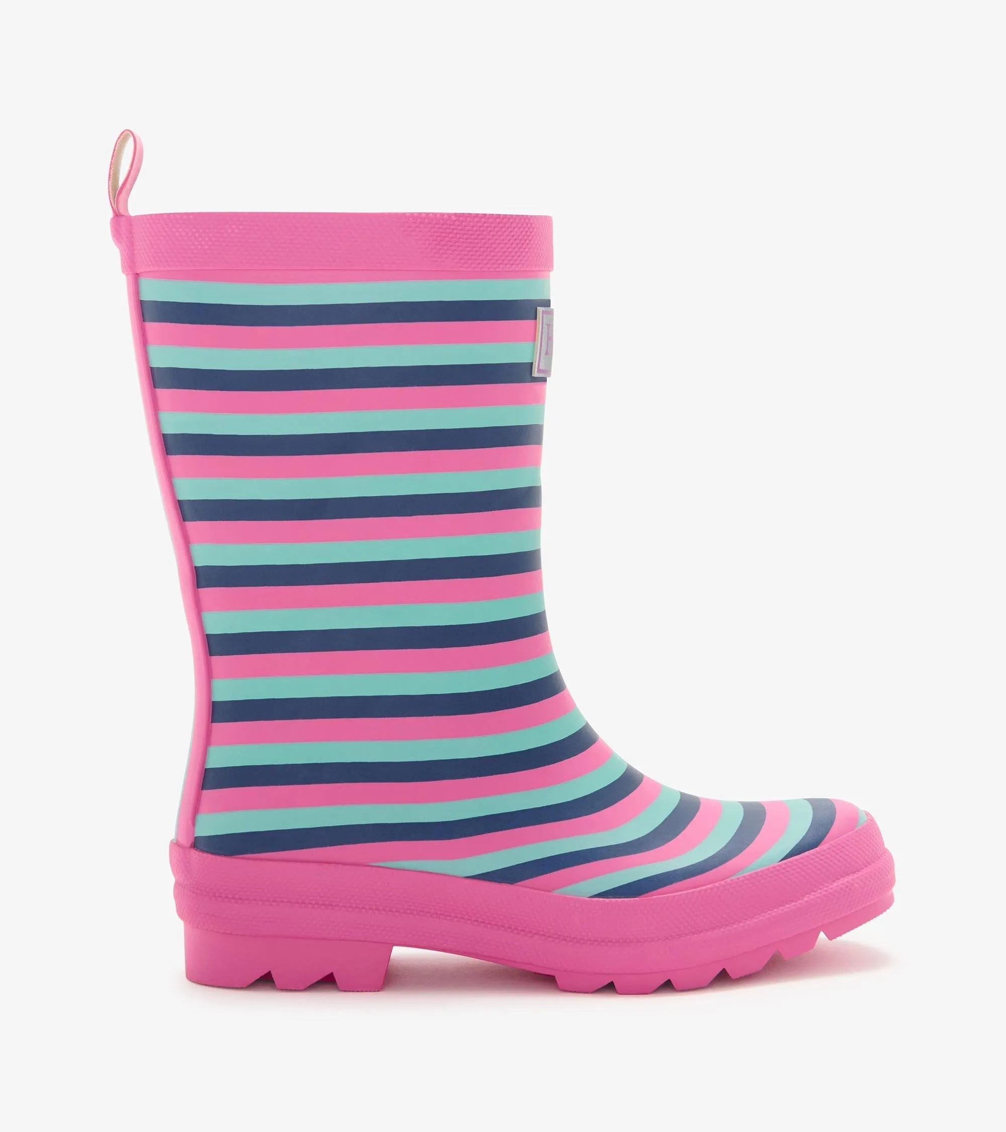Girls Rose Violet Stripes Matte Rain Boots -Hatley