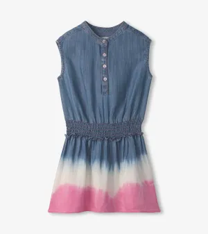 Girls Sapphire Stripes Smocked Waist Dress -Hatley